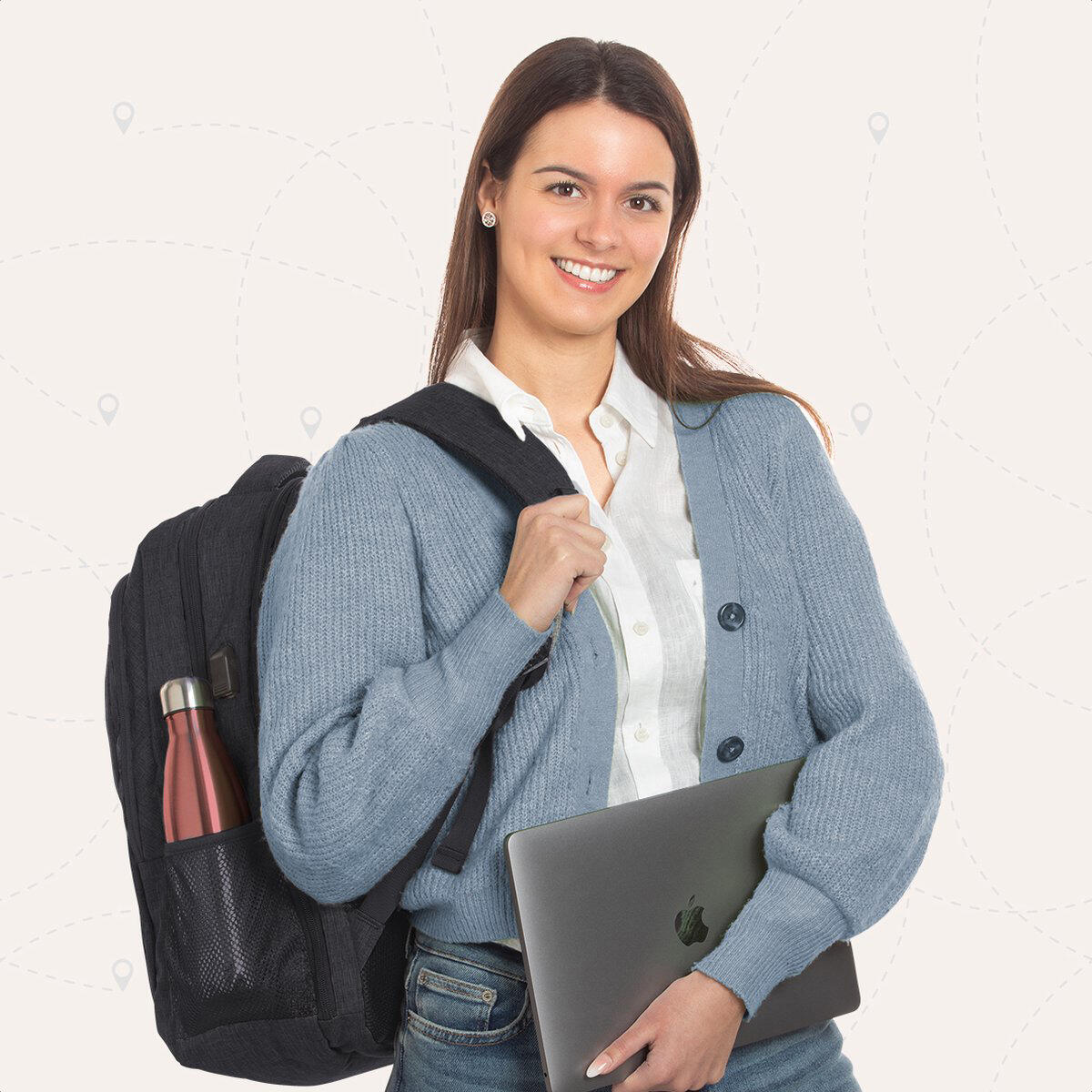 Rugzak met laptopvak - spatwaterdicht - Zwart 5/5