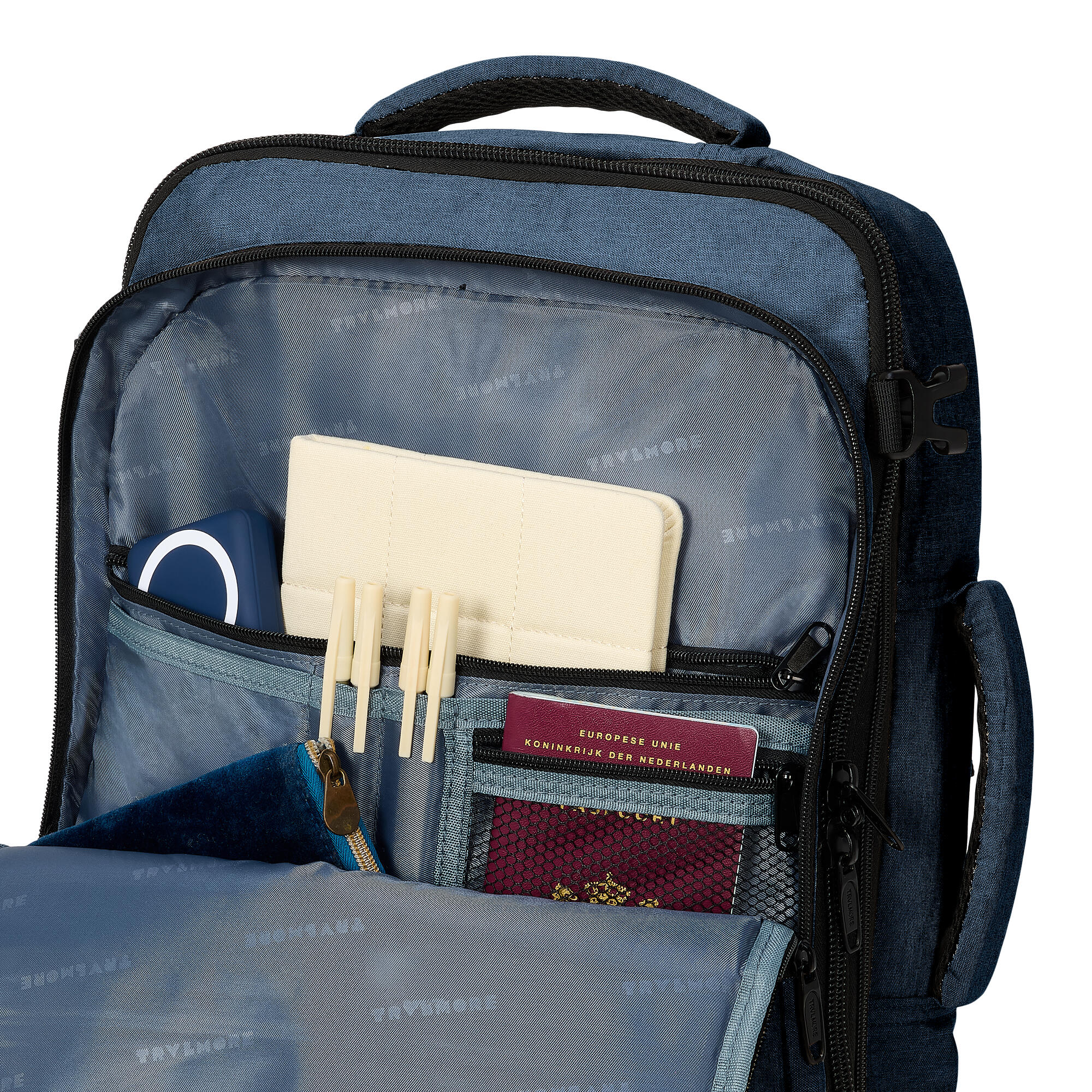 Reistas en handbagage rugzak - spatwaterdicht - Blauw 5/6