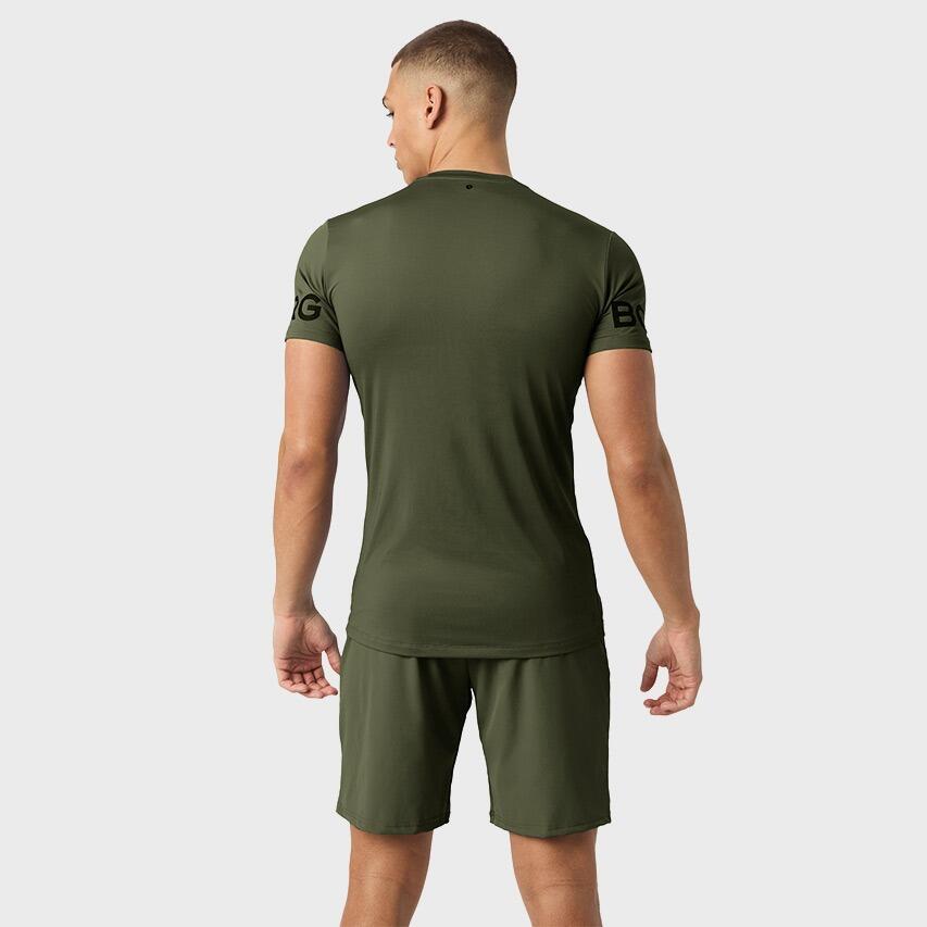 Multi-Sport Heren Performance O-hals Shirt Borg Groen VI 3/4