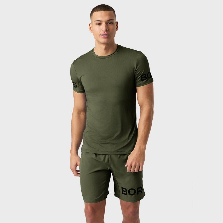 Multi-Sport Heren Performance O-hals Shirt Borg Groen VI 2/4