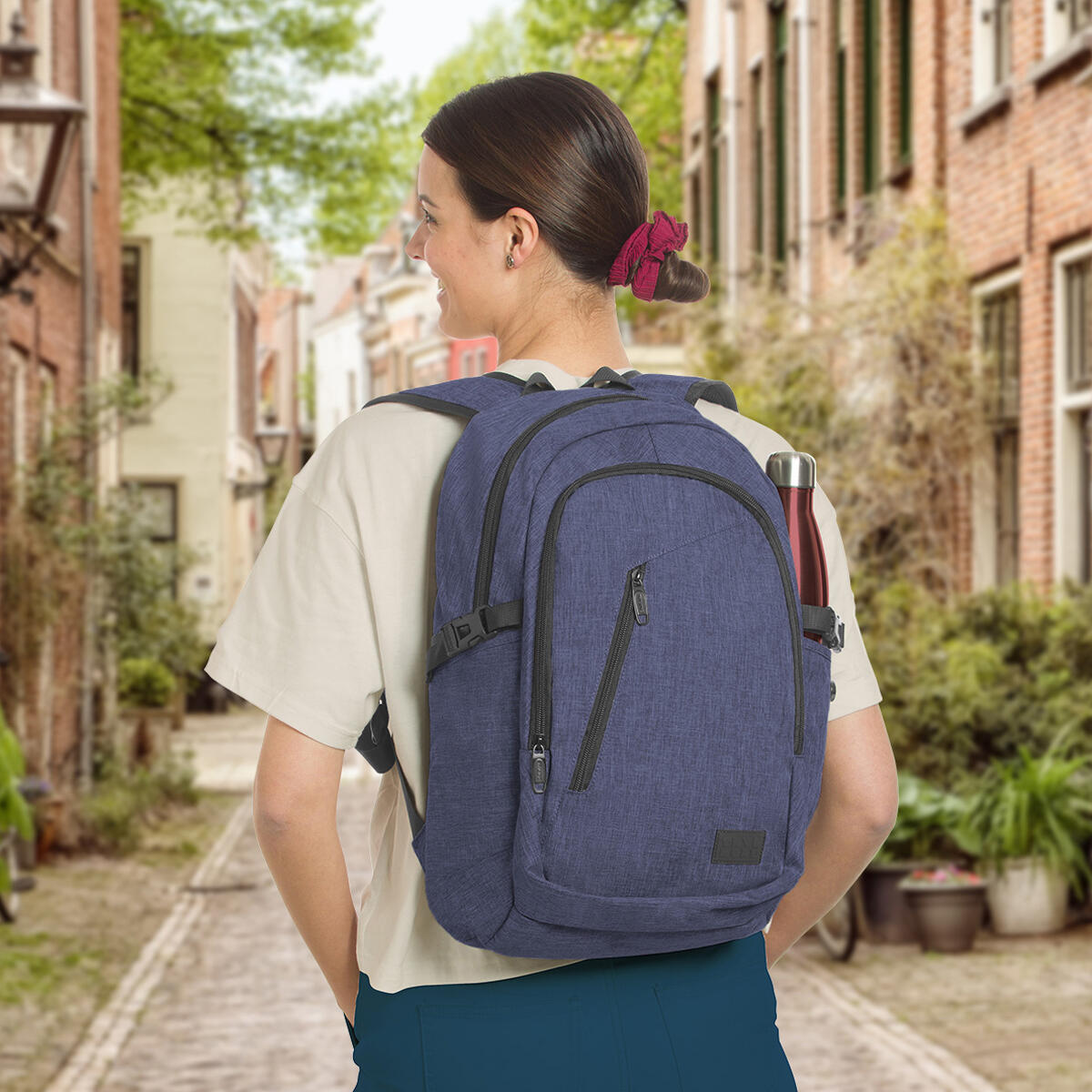 Rugzak met laptopvak - spatwaterdicht - Blauw 2/5
