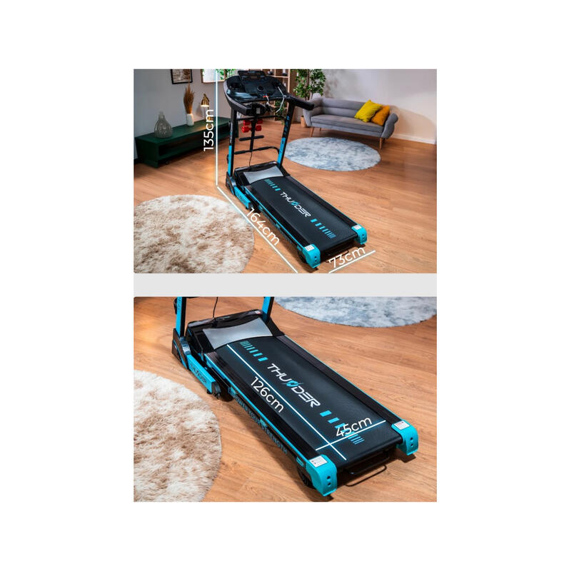 Bandă de alergat electrică pliabilă pentru acasă Thunder REACT-DS-BLACK