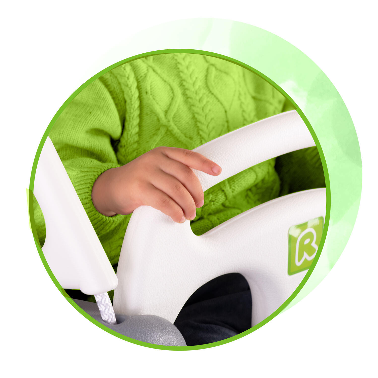 Huśtawka kubełkowa Słonik 3w1 Ricokids szaro zielona 4/7