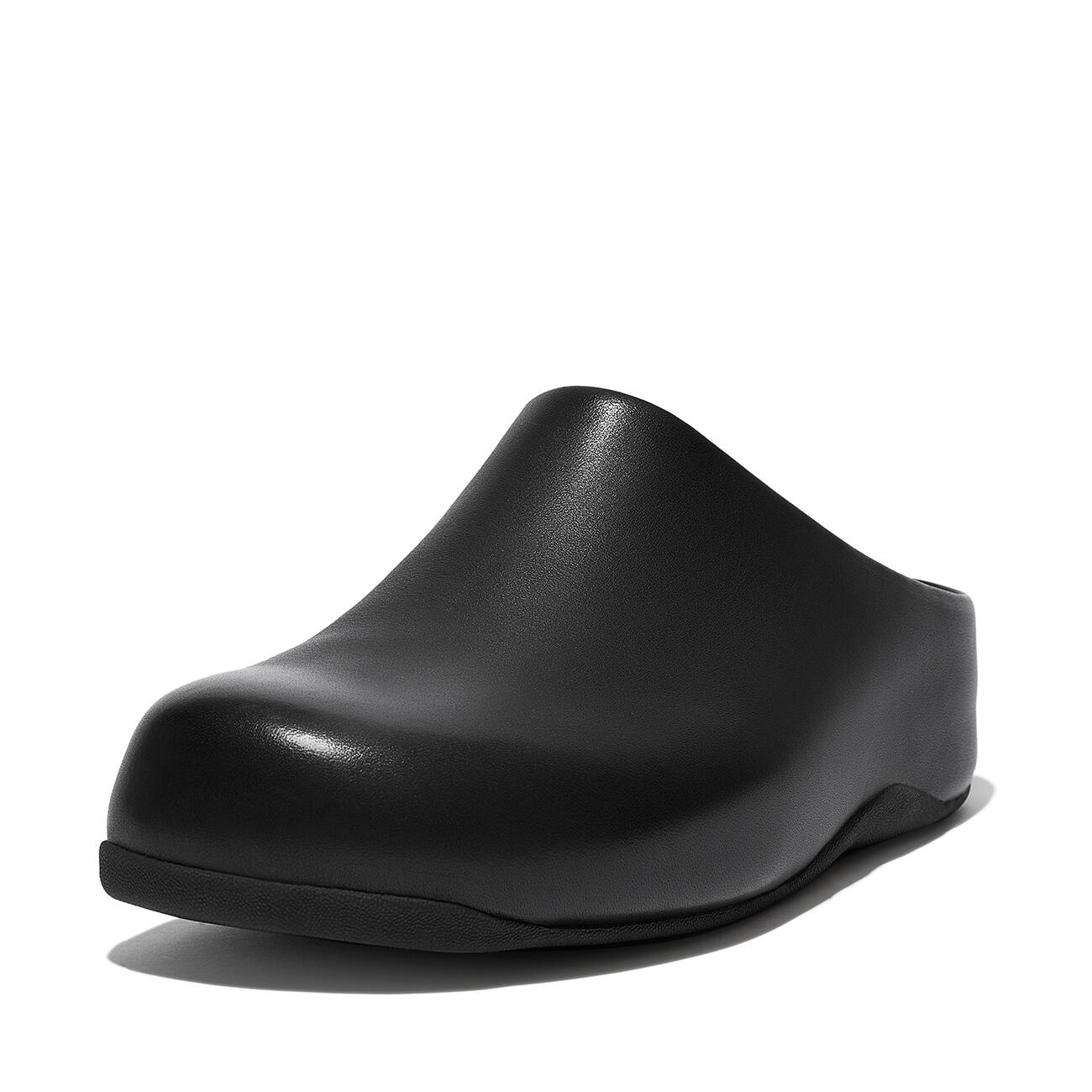 FITFLOP Shuv Leren Pantoffels/Sloffen  ZWART 37