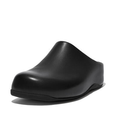 Fitflop shuv leren pantoffels/sloffen zwart 42