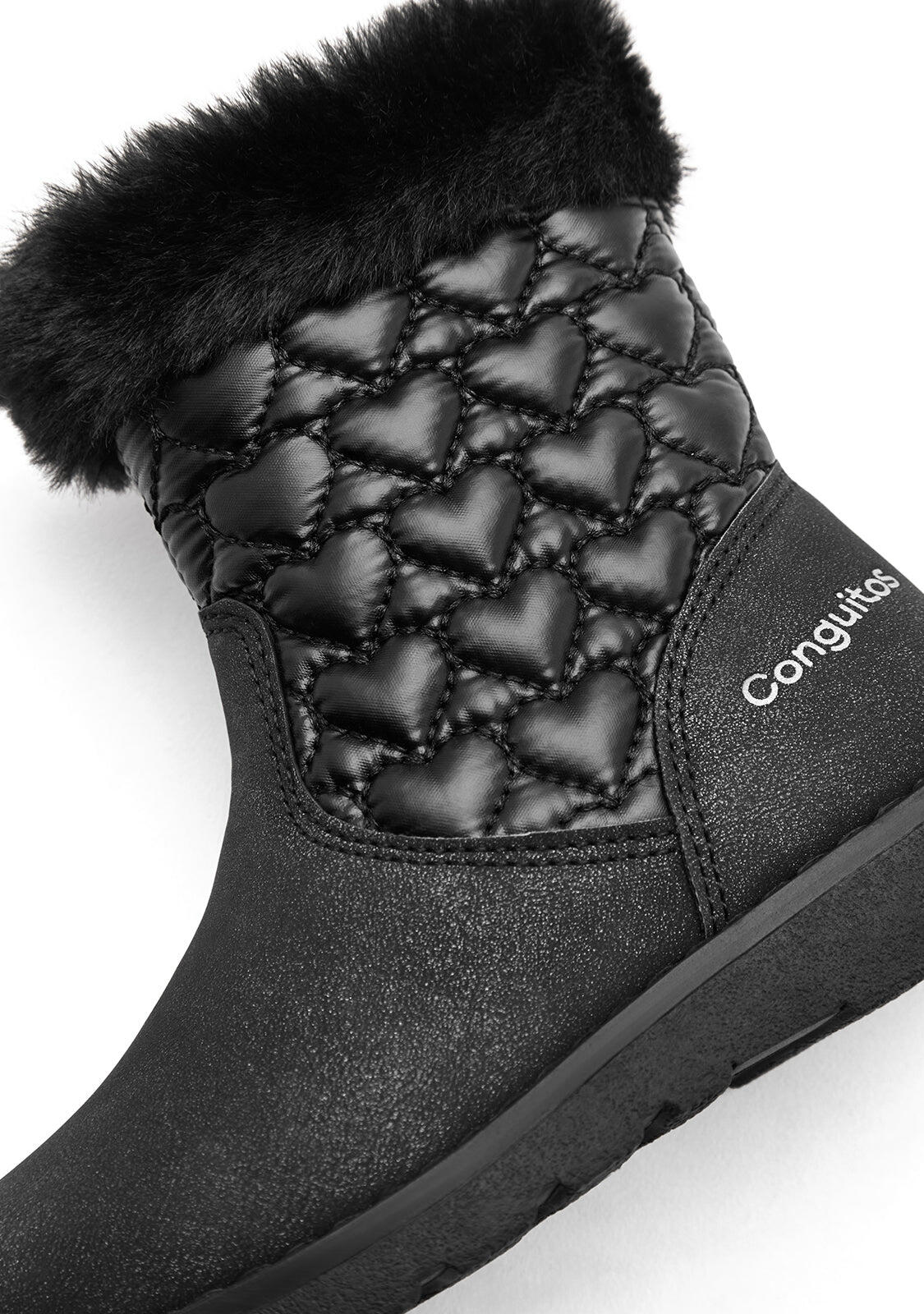 Botas de niña con estampado de corazones 3/4