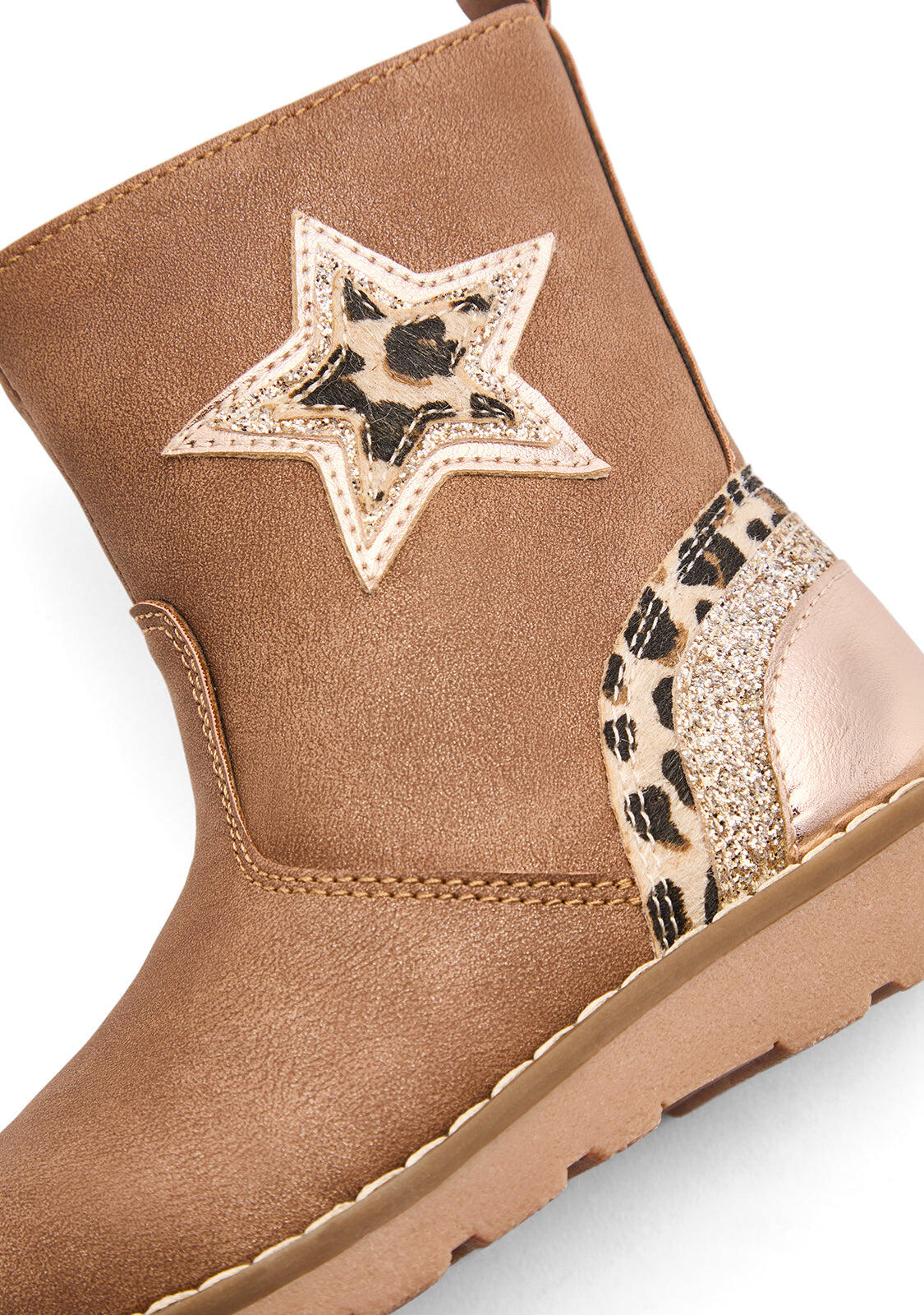 Botas de niña corte medio con estampado de estrella 4/4