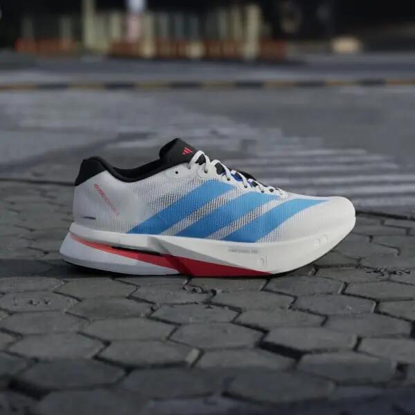 Scarpe da corsa adidas adizero boston 13 Bianco/ Blu chiaro/ Oro metallizzato 2/8