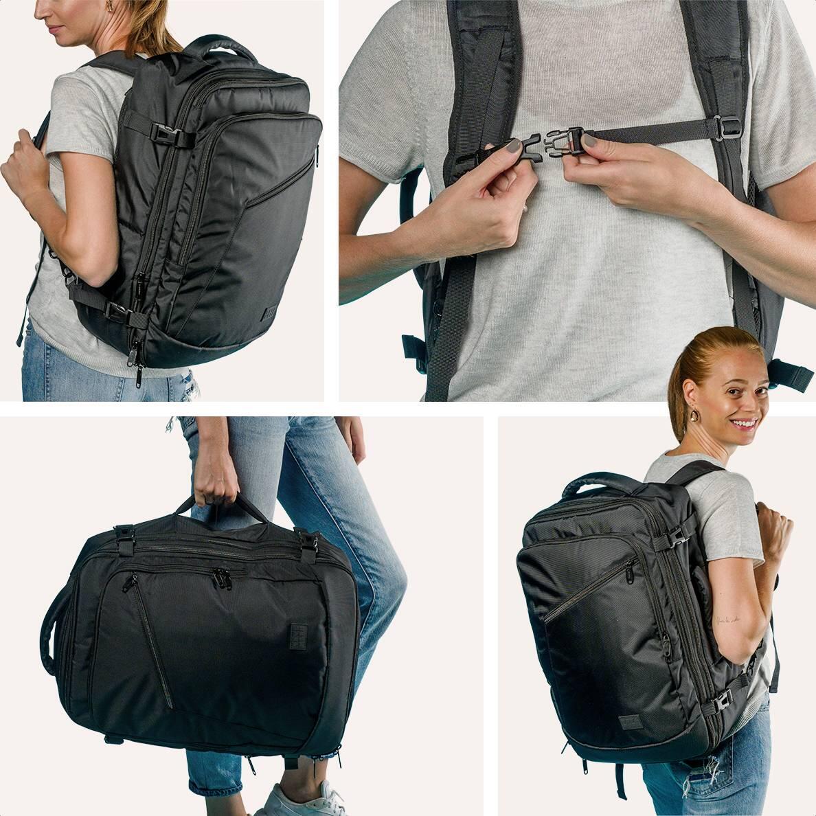 Reistas en handbagage rugzak - spatwaterdicht - Zwart 3/5