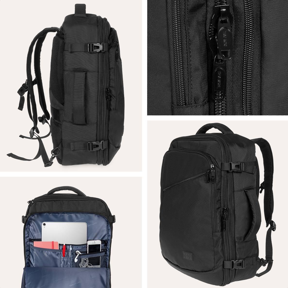 Reistas en handbagage rugzak - spatwaterdicht - Zwart 2/5