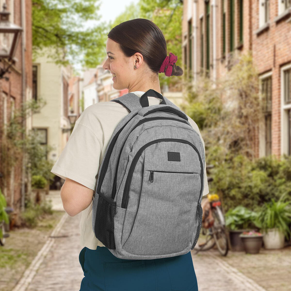 Rugzak met laptopvak - spatwaterdicht - Grijs 2/5