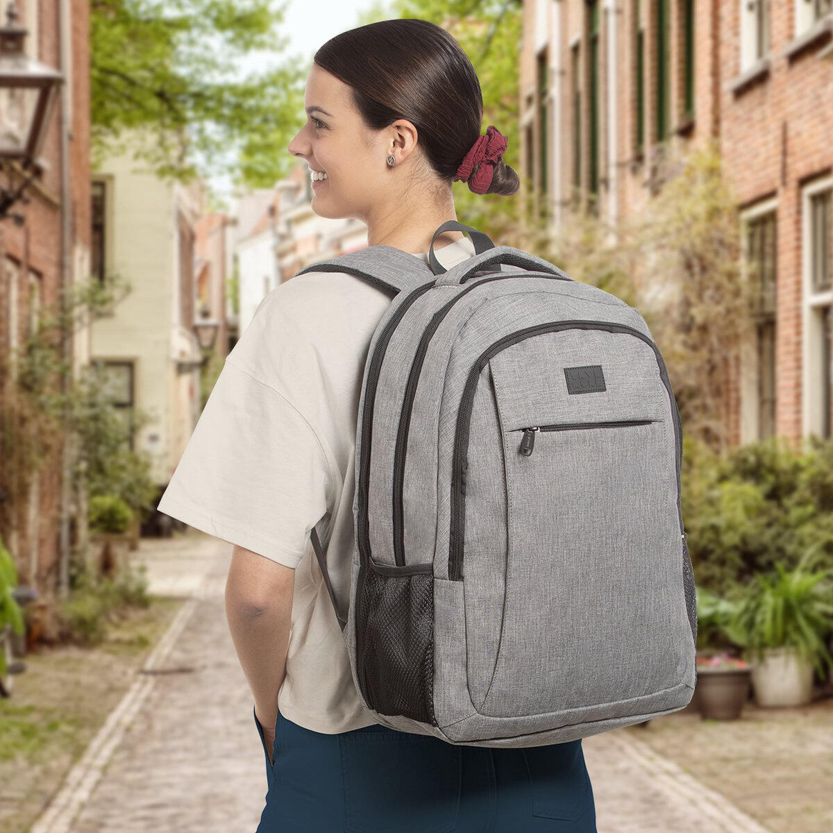 Rugzak met laptopvak - spatwaterdicht - Grijs 2/5