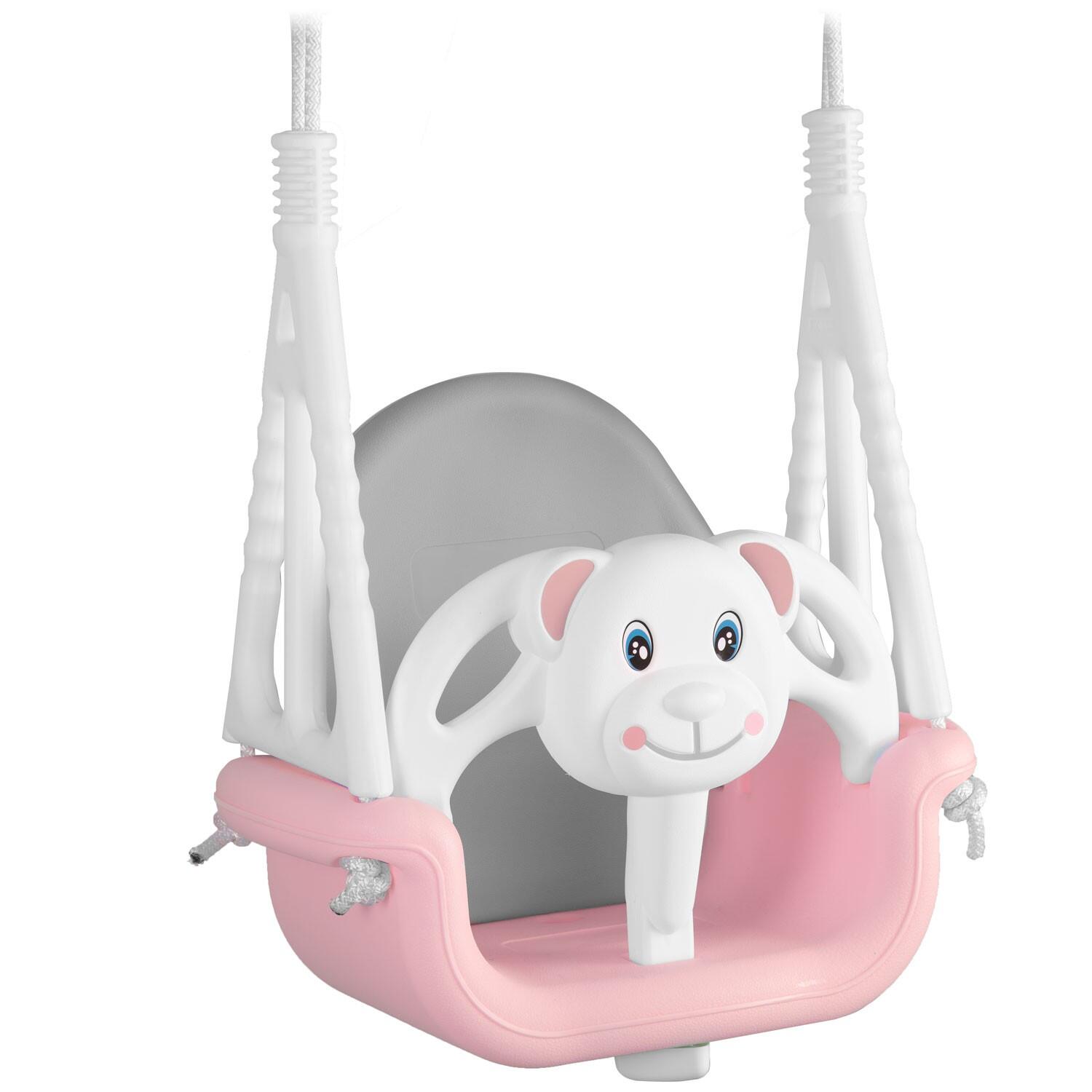 Huśtawka kubełkowa Miś 3w1 Ricokids różowa 2/7