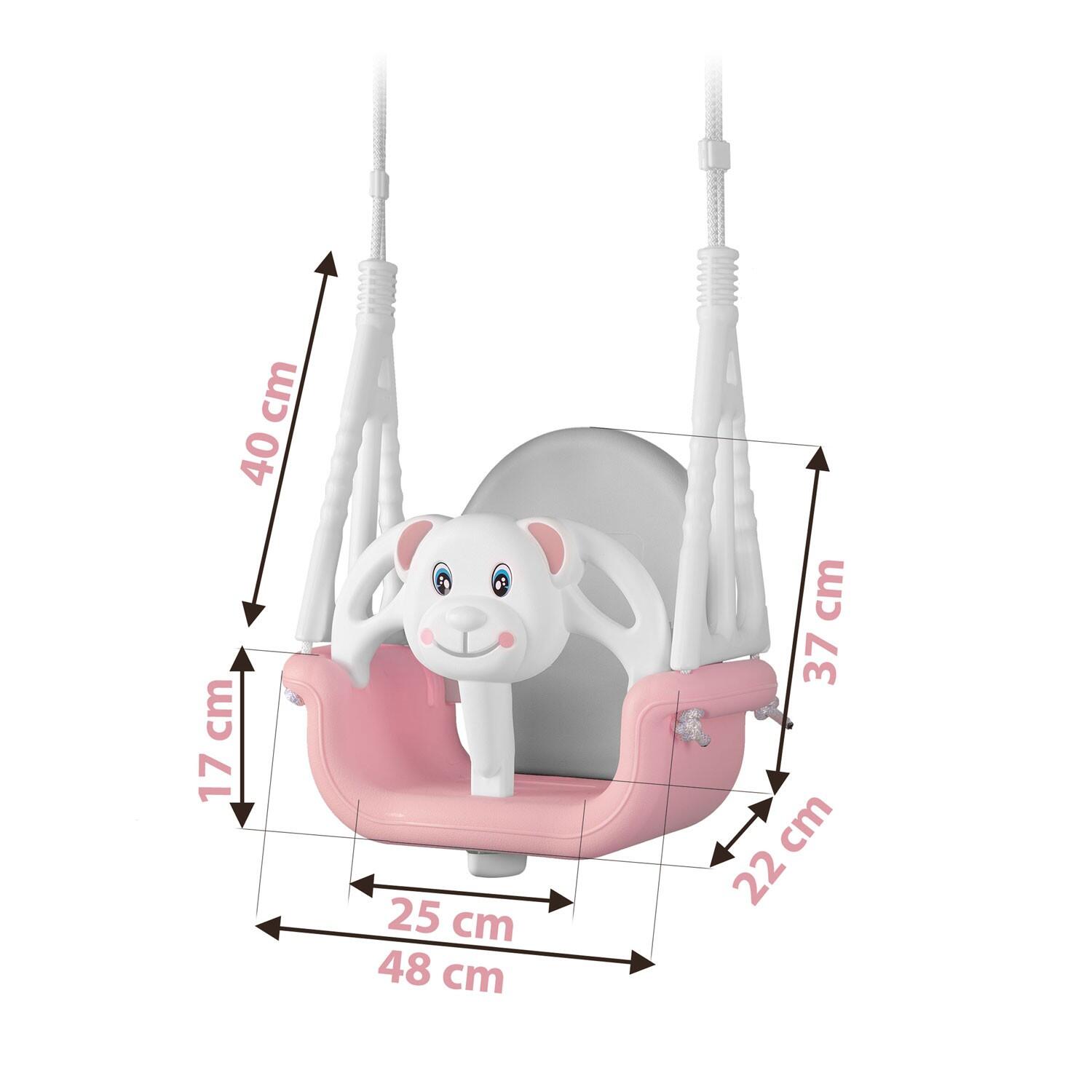 Huśtawka kubełkowa Miś 3w1 Ricokids różowa 6/7