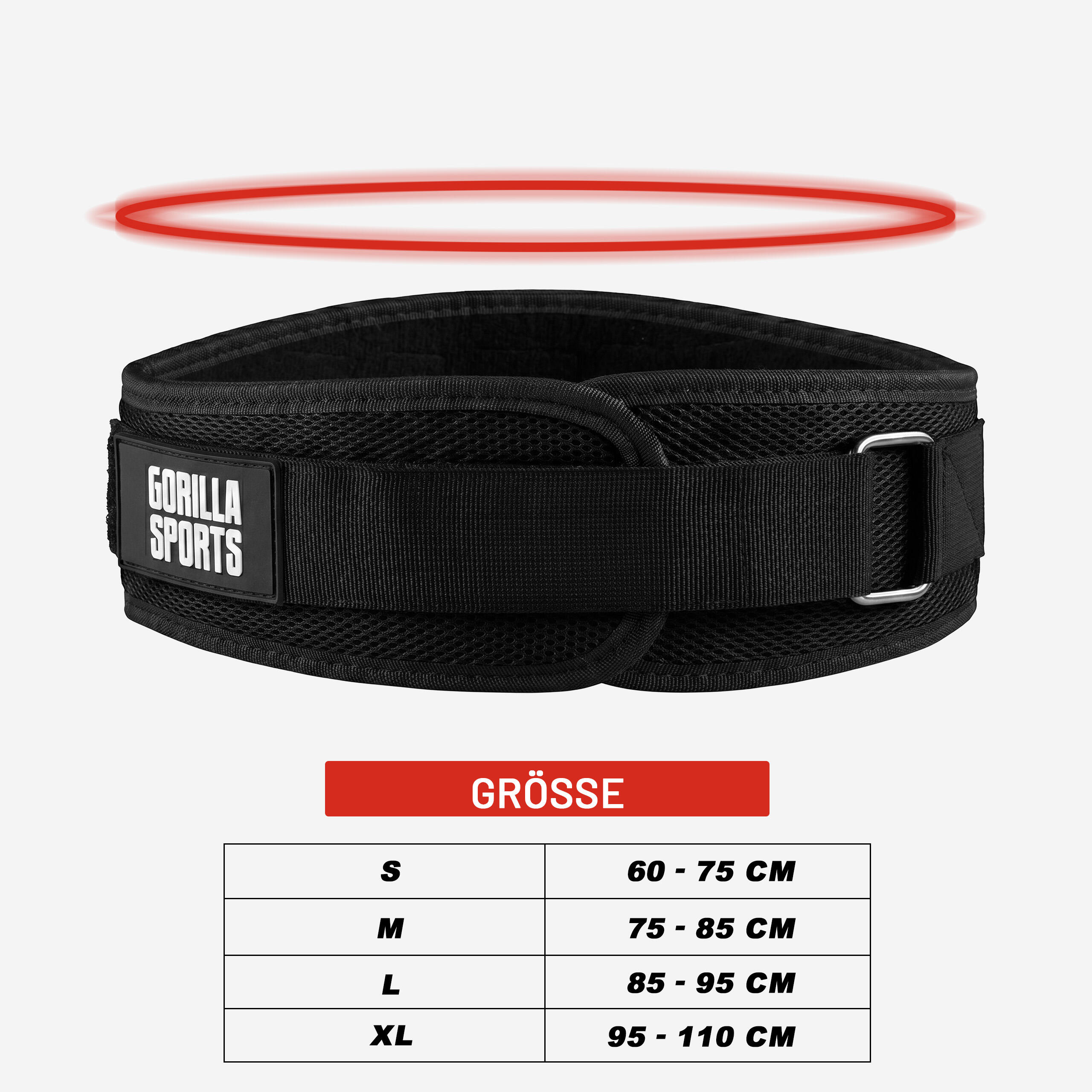 Gewichthebergürtel Neopren Klettverschluss – Damen & Herren – S–XL 3/7