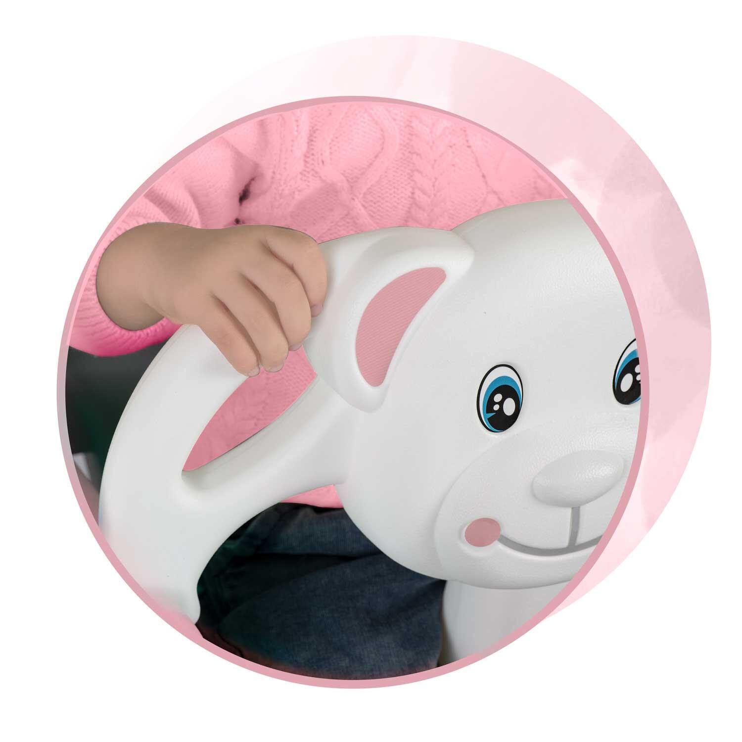 Huśtawka kubełkowa Miś 3w1 Ricokids różowa 5/7