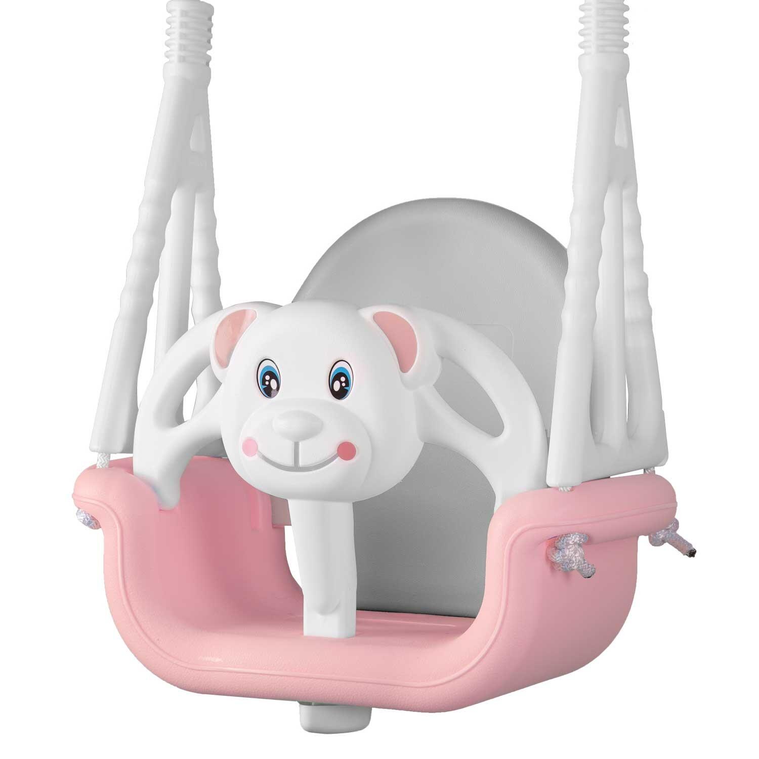 Huśtawka kubełkowa Miś 3w1 Ricokids różowa 4/7