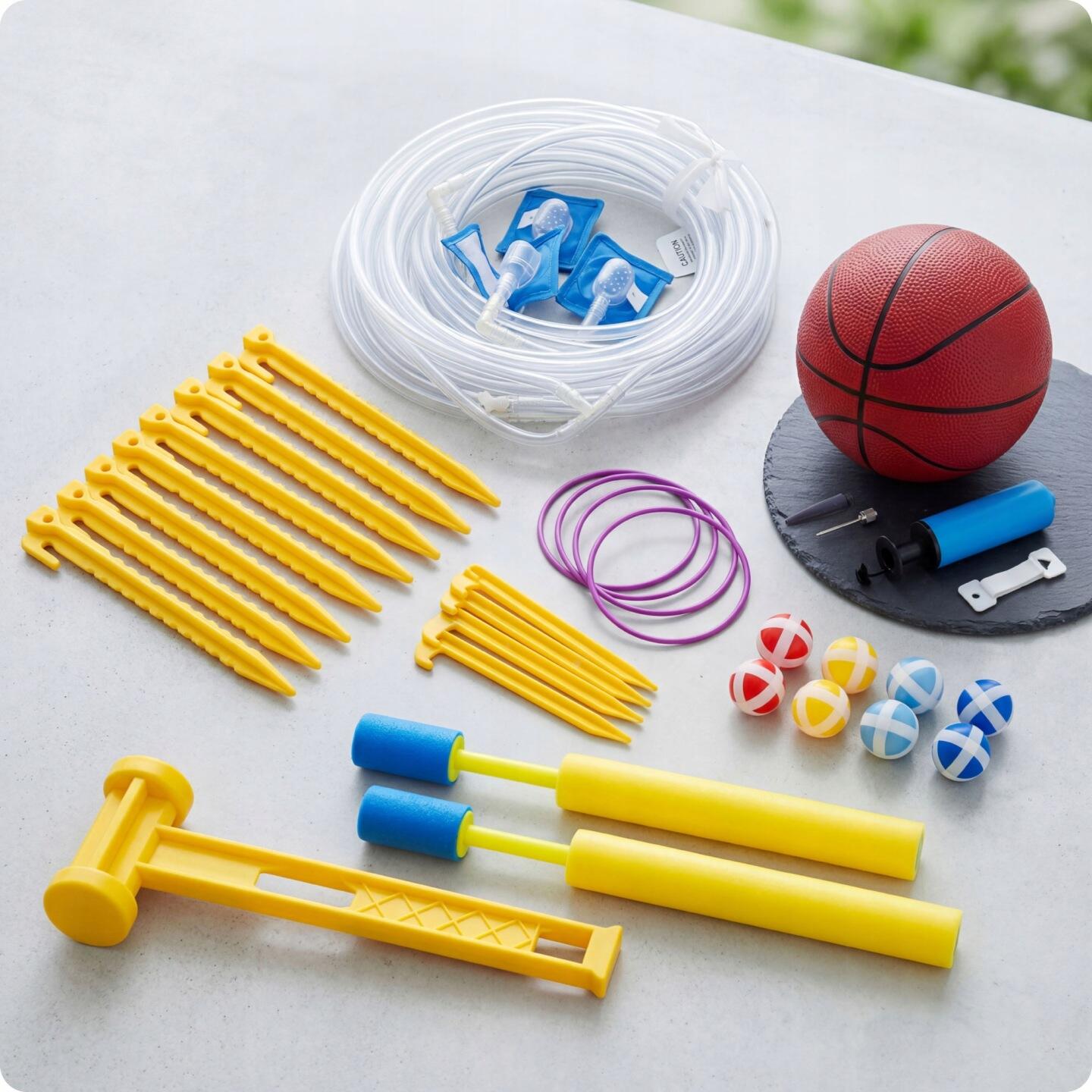 Opblaasbaar speelcentrum KiNDi DPZ011: kasteel, glijbaan, basketbalring 4/7