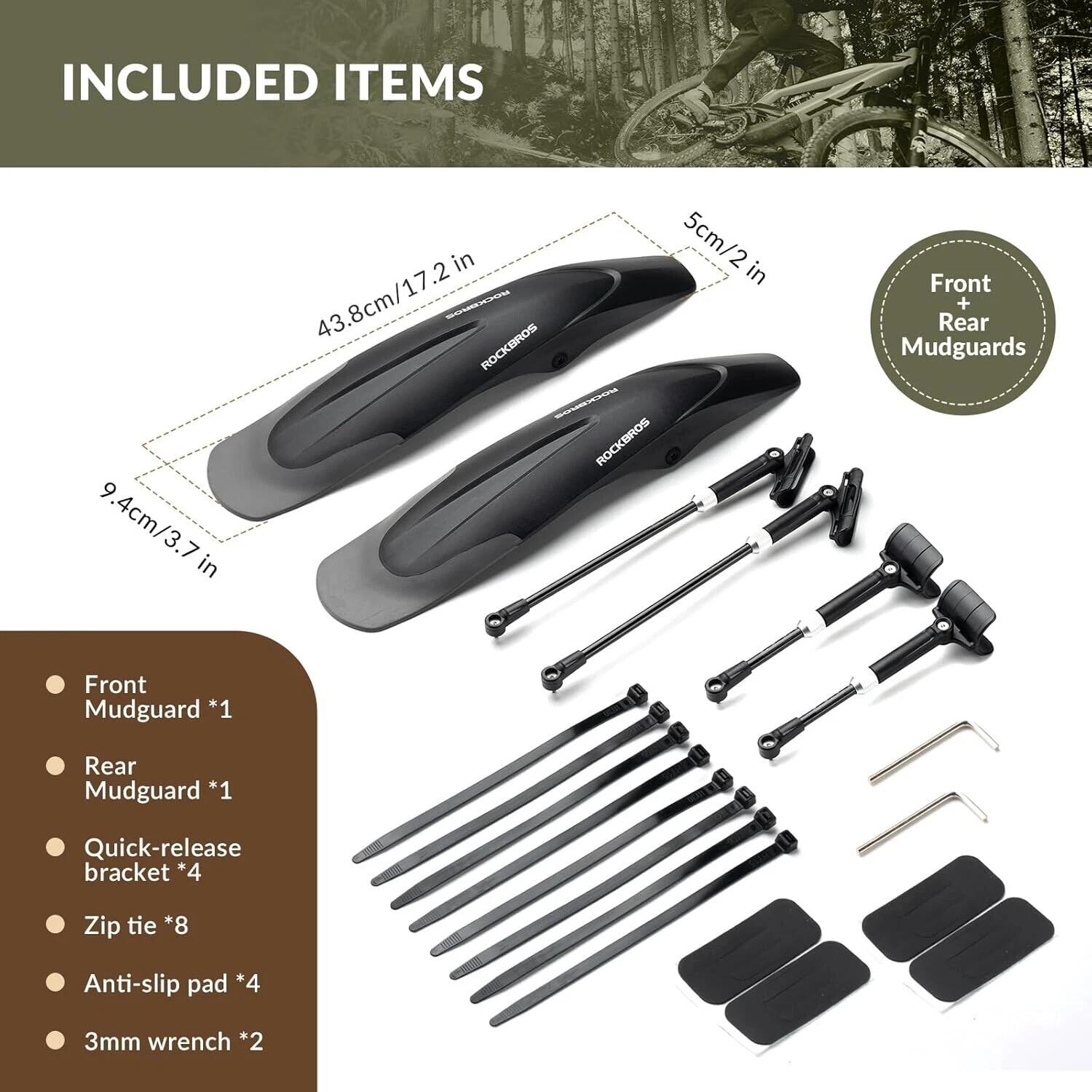 ROCKBROS Vorne & Hinten Fahrradschutz Spritzschutz Set 2/6