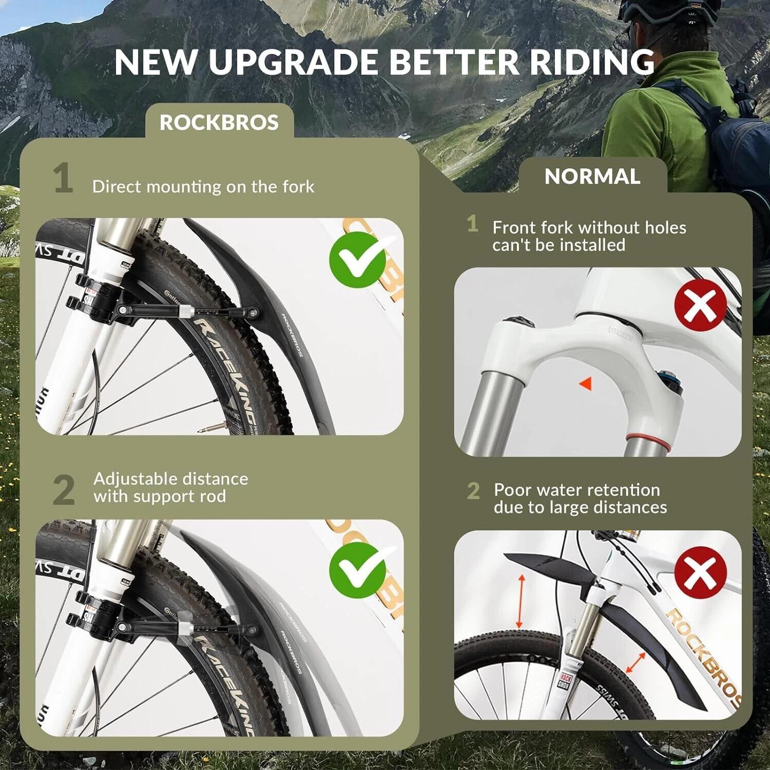ROCKBROS Vorderes Fahrradschutzblech Spritzschutz 4/7