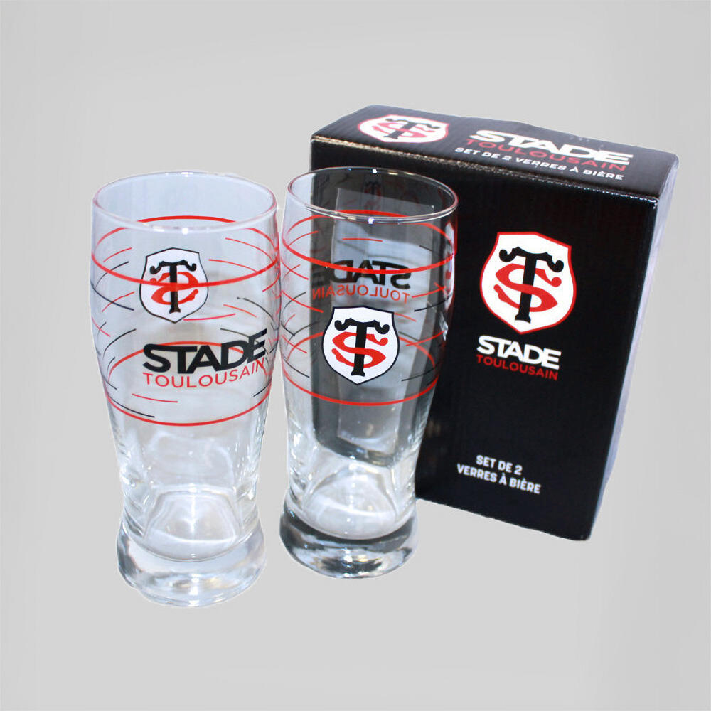Set Aus 2 Biergläsern Stade Toulousain Rugby 2/3