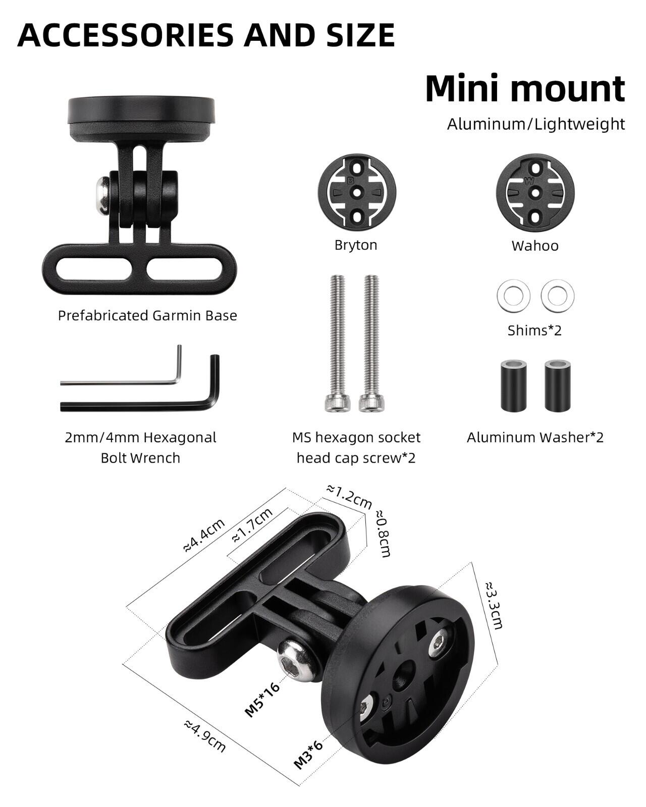 Uchwyt rowerowy na licznik i lampkę Rockbros Fk-307 mini