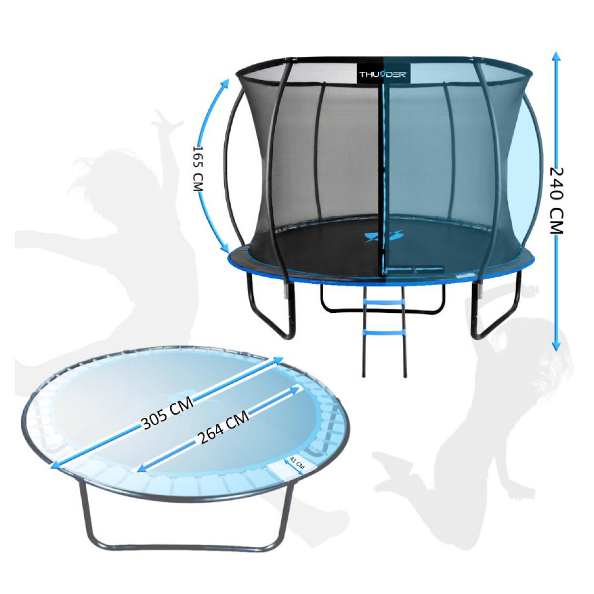 Trampoline Ultra 300cm Bleu 2/7