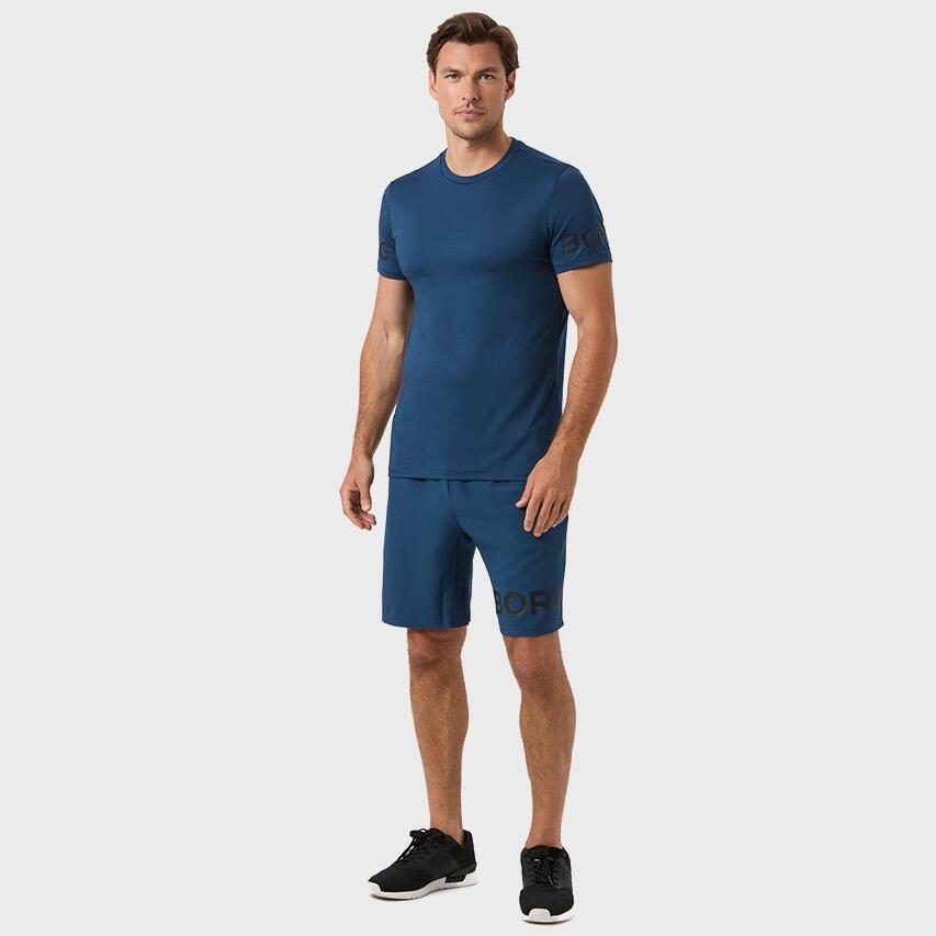 Multi-Sport Heren Performance O-hals Shirt Borg Blauw V 4/5