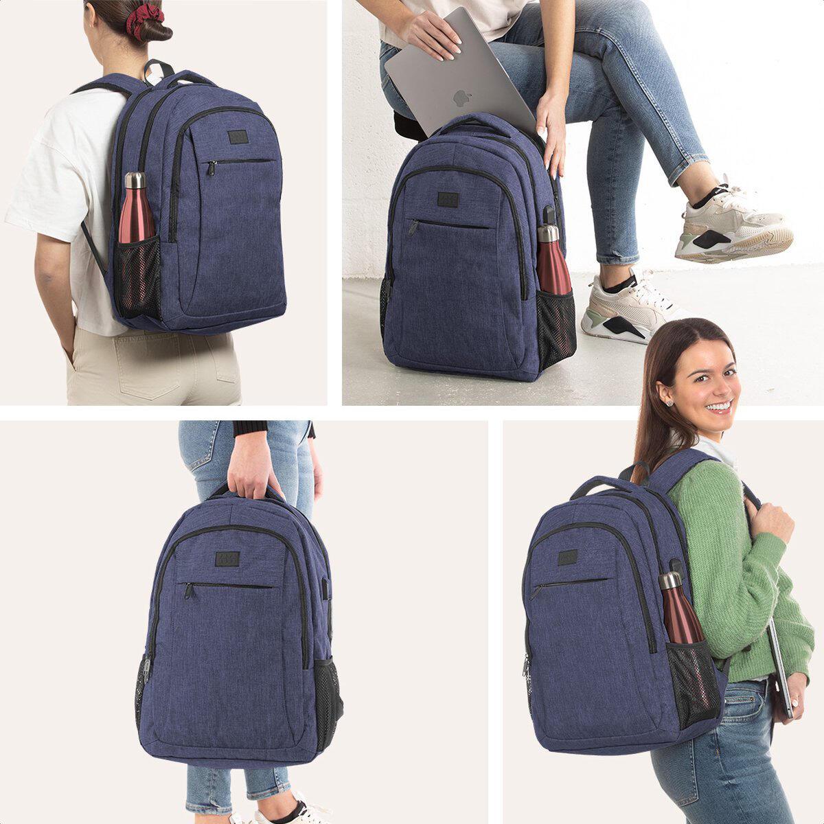 Rugzak met laptopvak - spatwaterdicht - Blauw 5/5