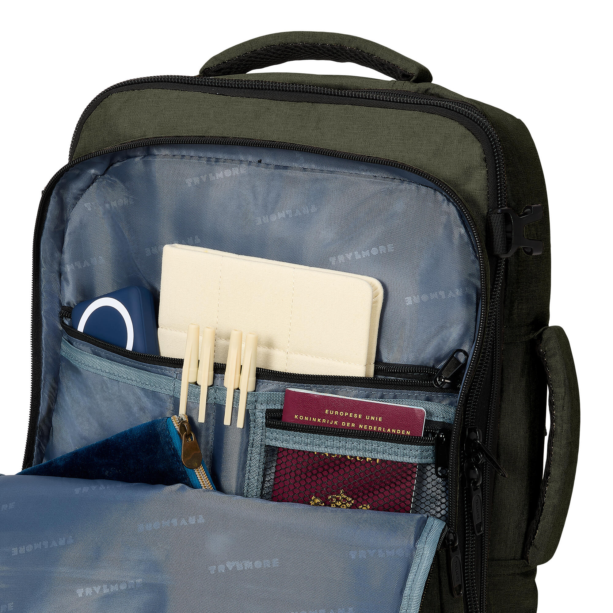 Reistas en handbagage rugzak - spatwaterdicht - Groen 5/6