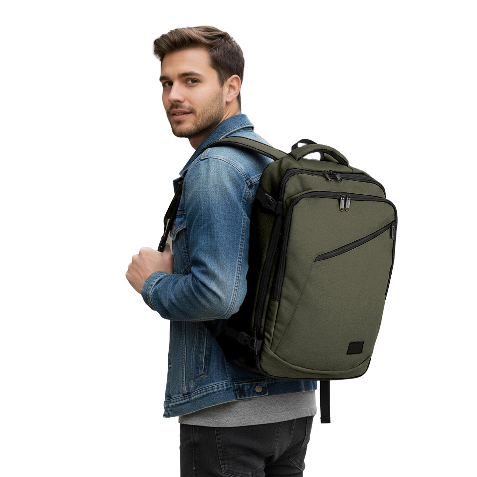 Reistas en handbagage rugzak - spatwaterdicht - Groen 6/6