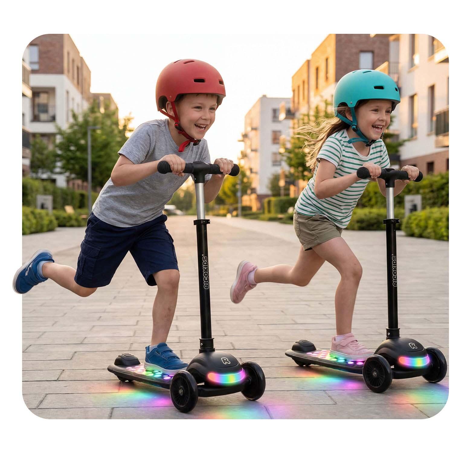 Hulajnoga trójkołowa dla dzieci balansowa LED Ricokids Glowi - czarna 6/7
