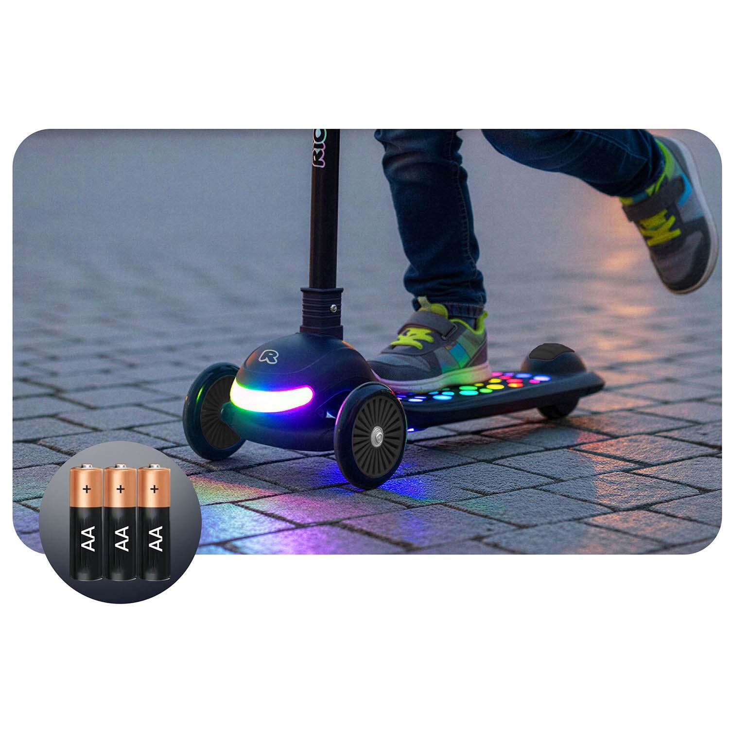 Hulajnoga trójkołowa dla dzieci balansowa LED Ricokids Glowi - czarna 7/7