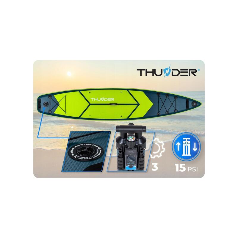 Placă SUP THUNDER 365 cm profesională gonflabilă set caiac