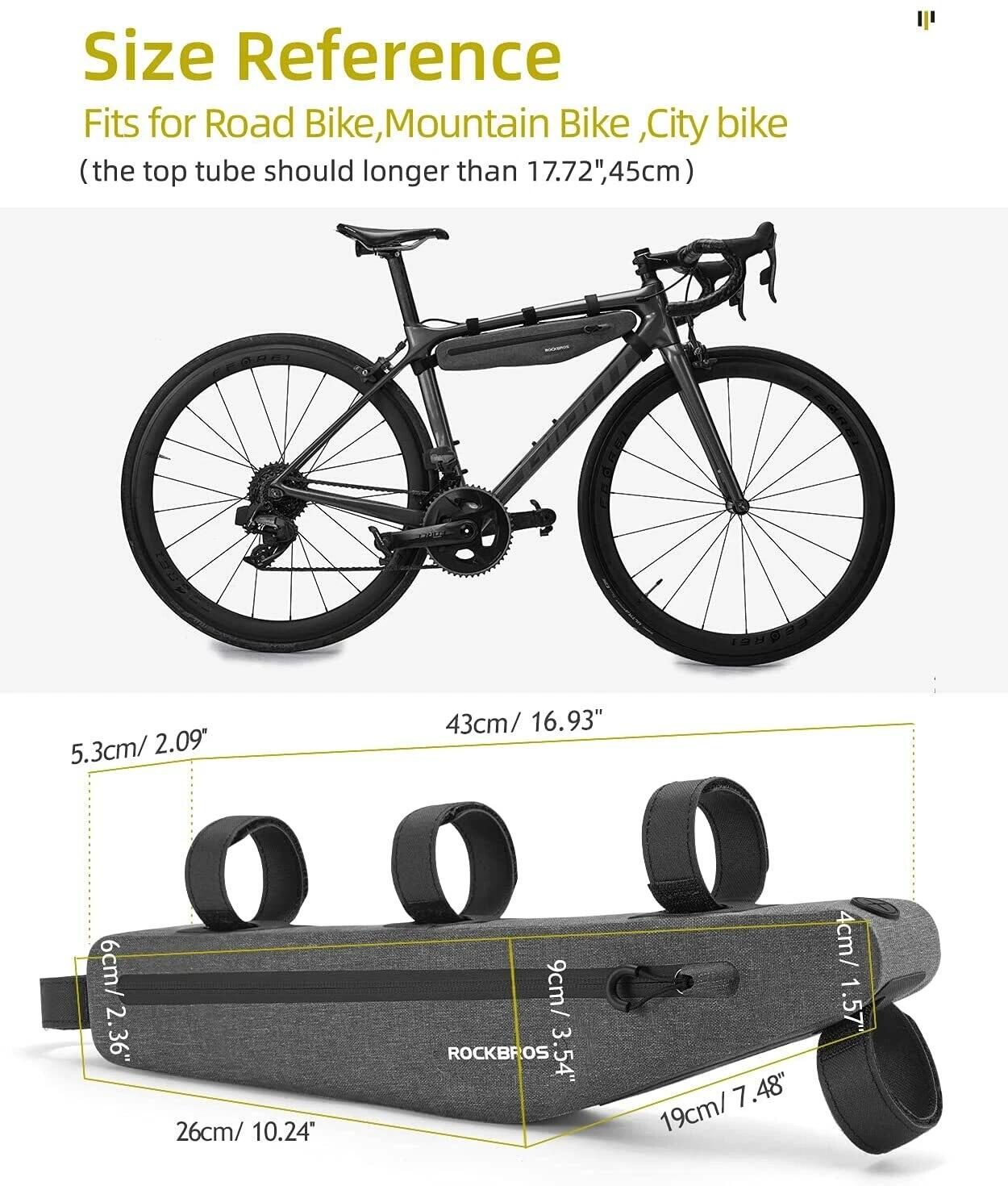 ROCKBROS Wasserdichte Fahrrad Oberrohrtasche Rahmentasche 5/6