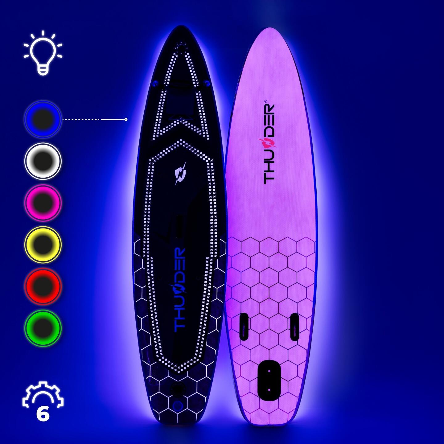 Deska SUP do pływania podświetlana LED THUNDER 320 cm pompowana zestaw kajak RGB 6/8