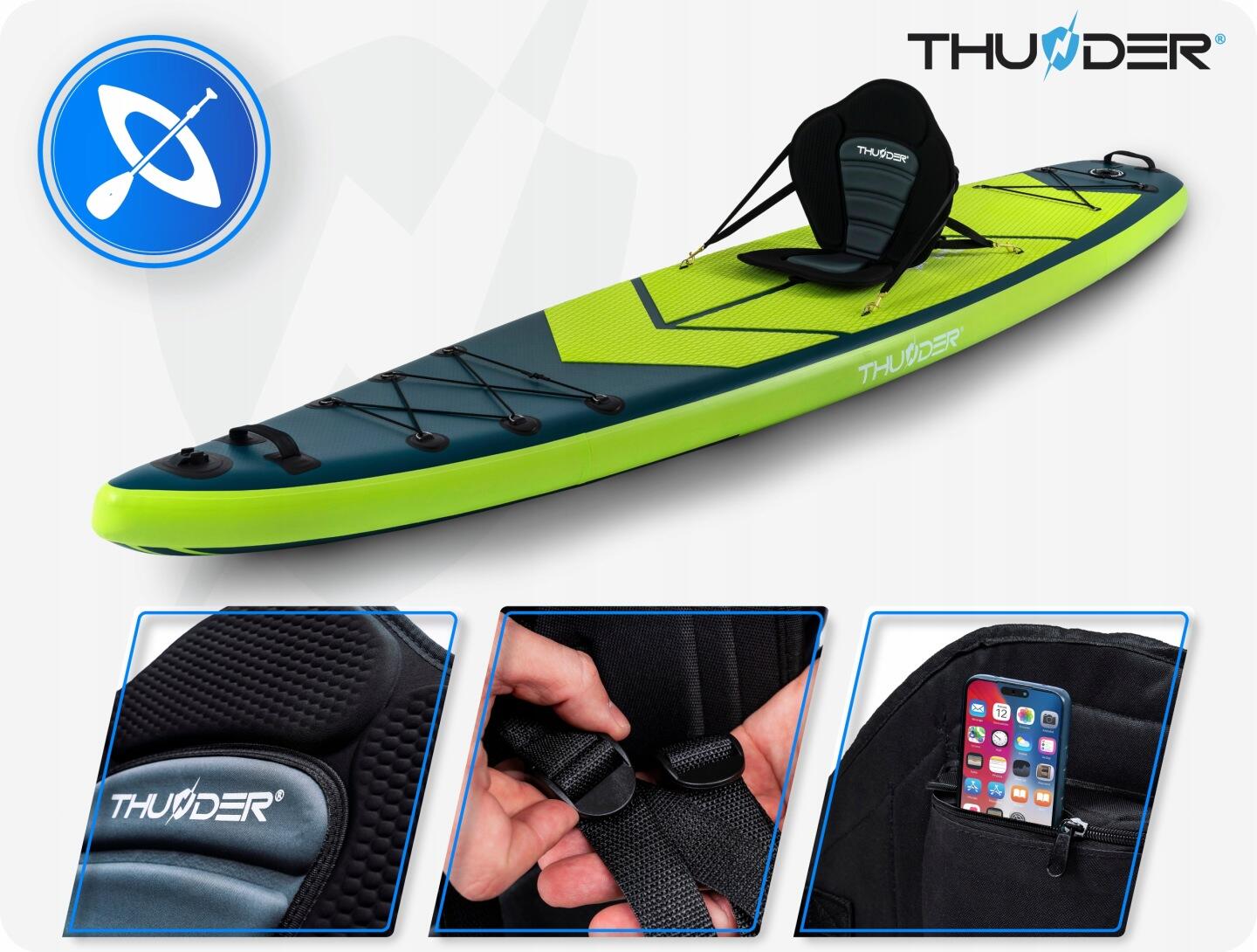 Deska SUP do pływania THUNDER 365 cm profesjonalna pompowana zestaw kajak 6/8