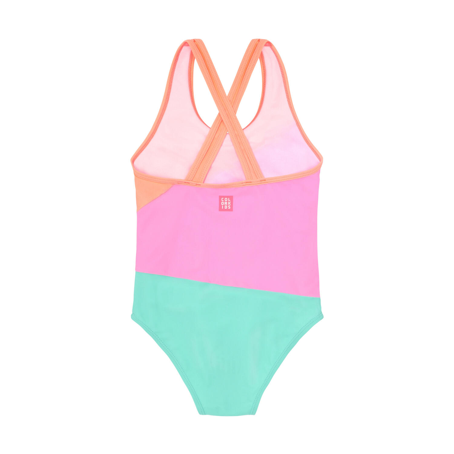 Costume da bagno color block per bambina 2/4