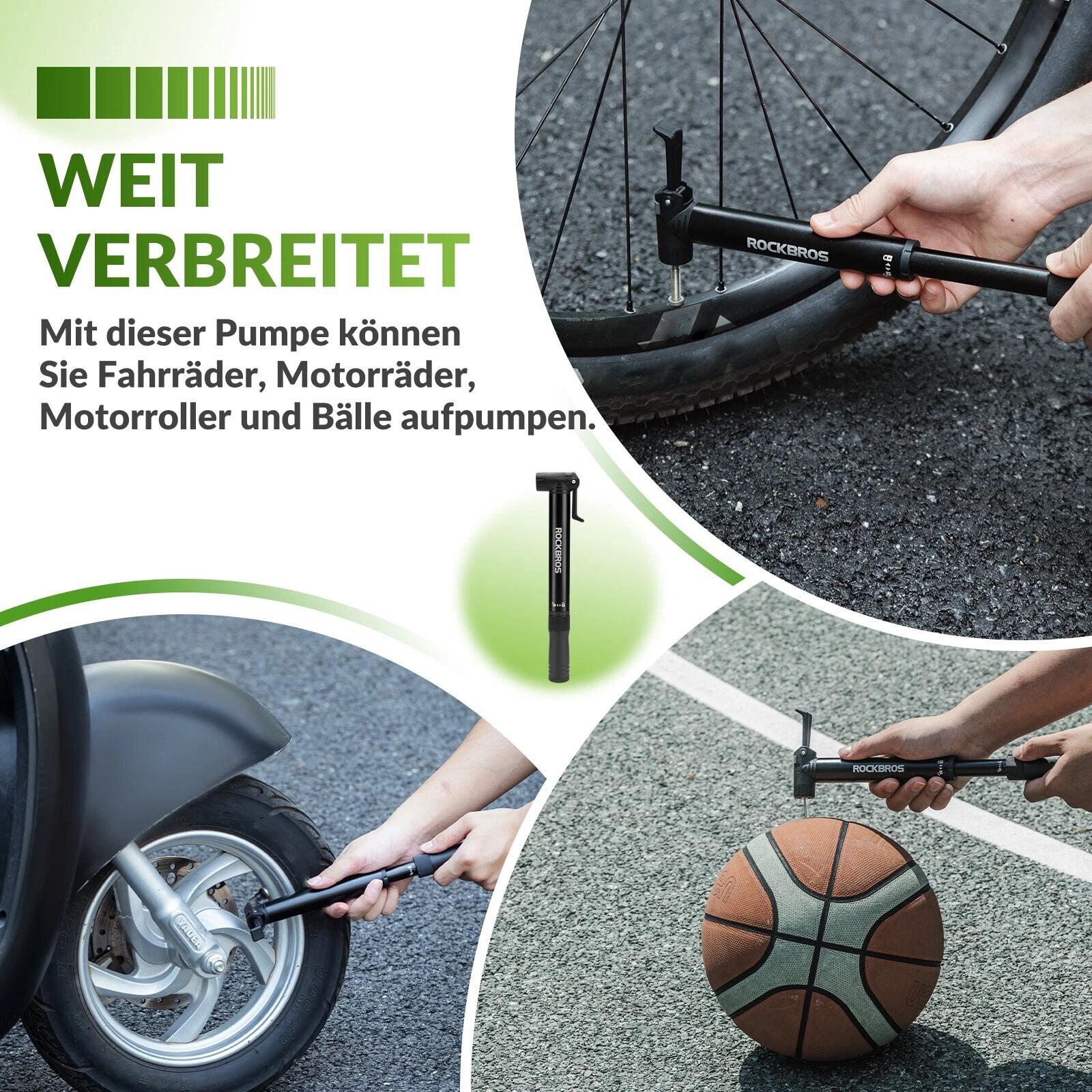 ROCKBROS Tragbare Pumpe & Ratschen-Werkzeug für Fahrräder 3/7