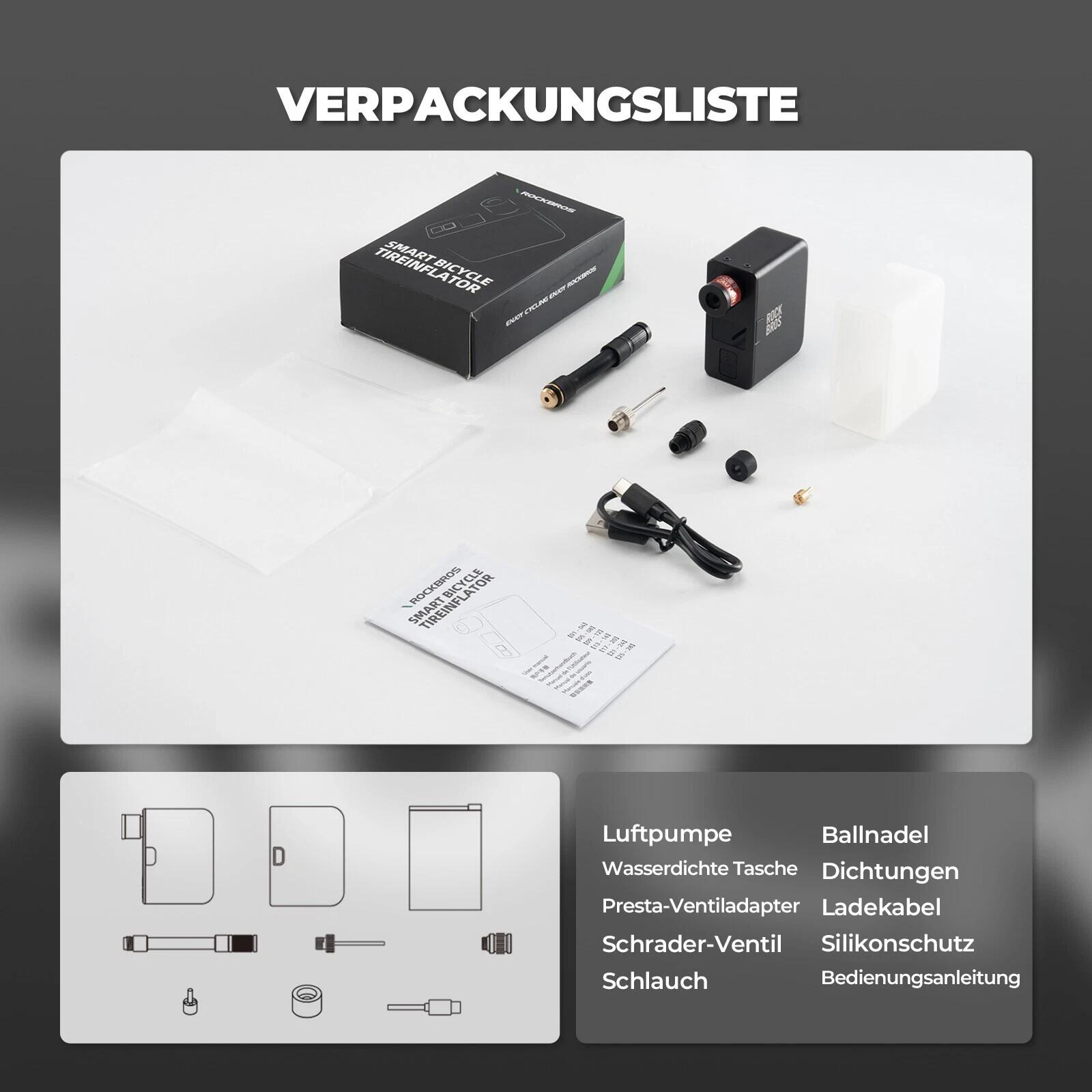 ROCKBROS Mini Elektrische Fahrradpumpe 120 PSI Ultra 5/7