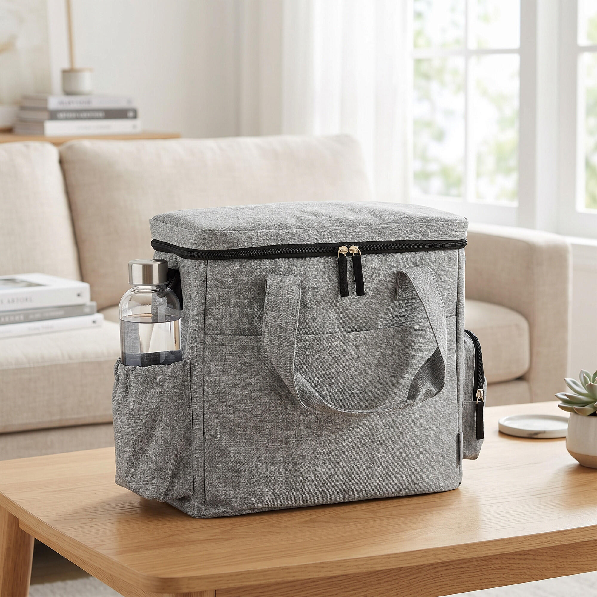Bolso de Viaje para Perros PawHut 38x17x35 cm Gris Claro 4/5