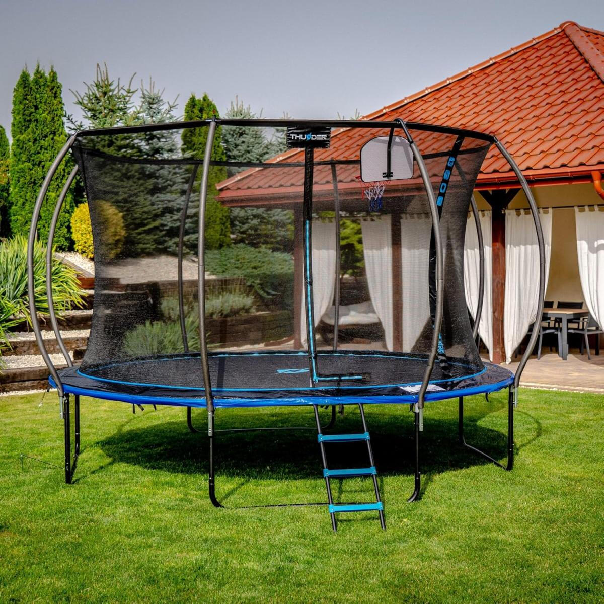 Trampolina ogrodowa dla dzieci z siatką THUNDER INSIDE-ULTRA 14ft 427cm