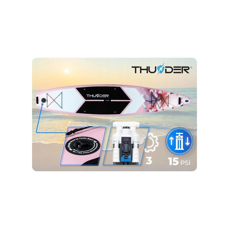 Placă SUP 365 cm stand up paddle THUNDER gonflabilă profesională uriașă set