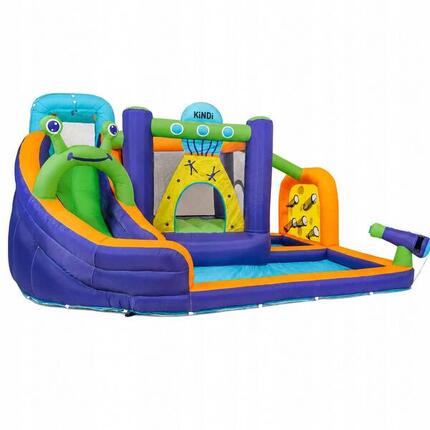 Aire de jeux gonflable KiNDi DPZ006 : parc aquatique, château, toboggan, canon