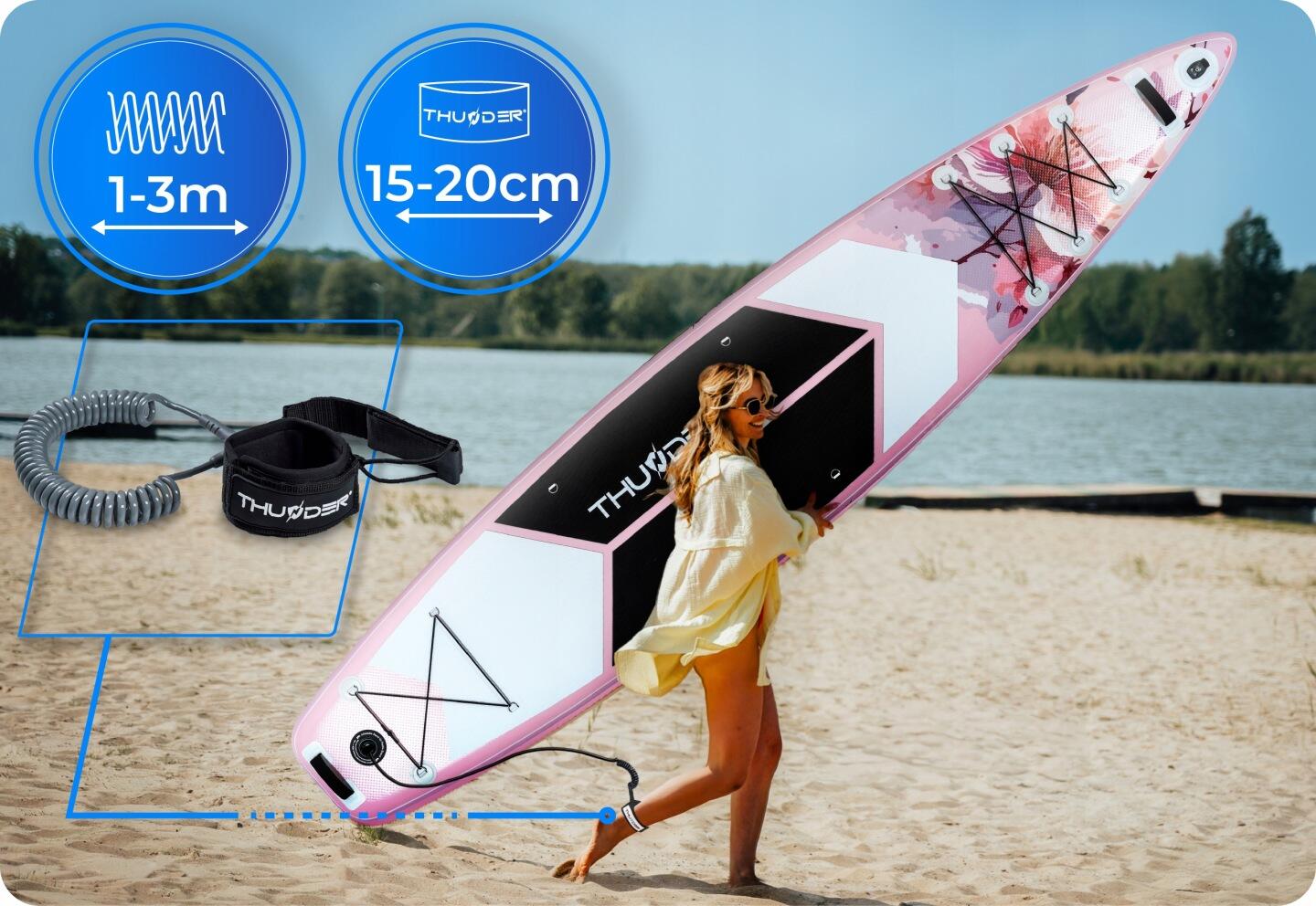 Deska SUP 365 cm stand up paddle THUNDER pompowana profesjonalna ogromna zestaw 4/8