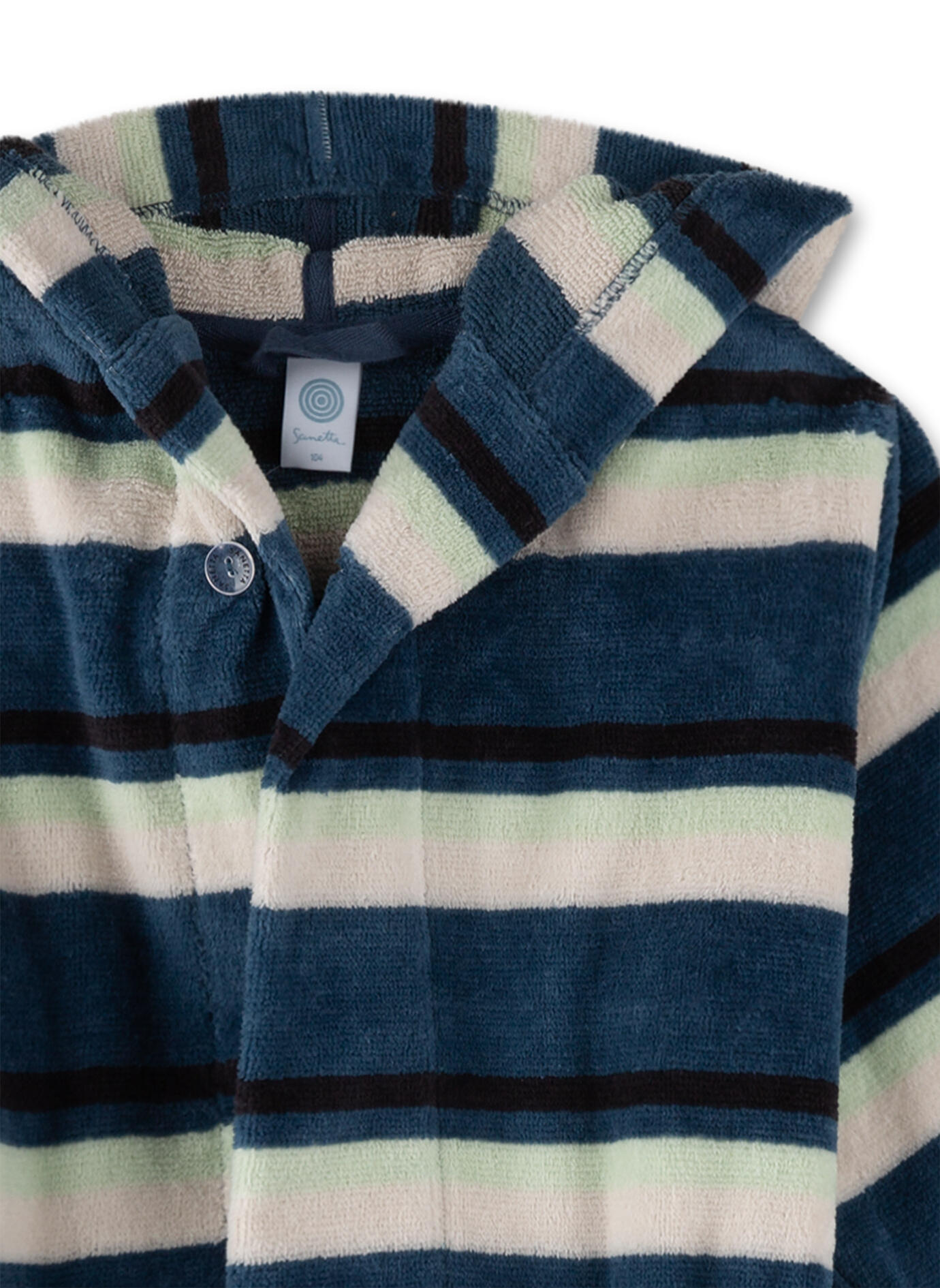 Jungen Bademantel Ringel navy 4/4