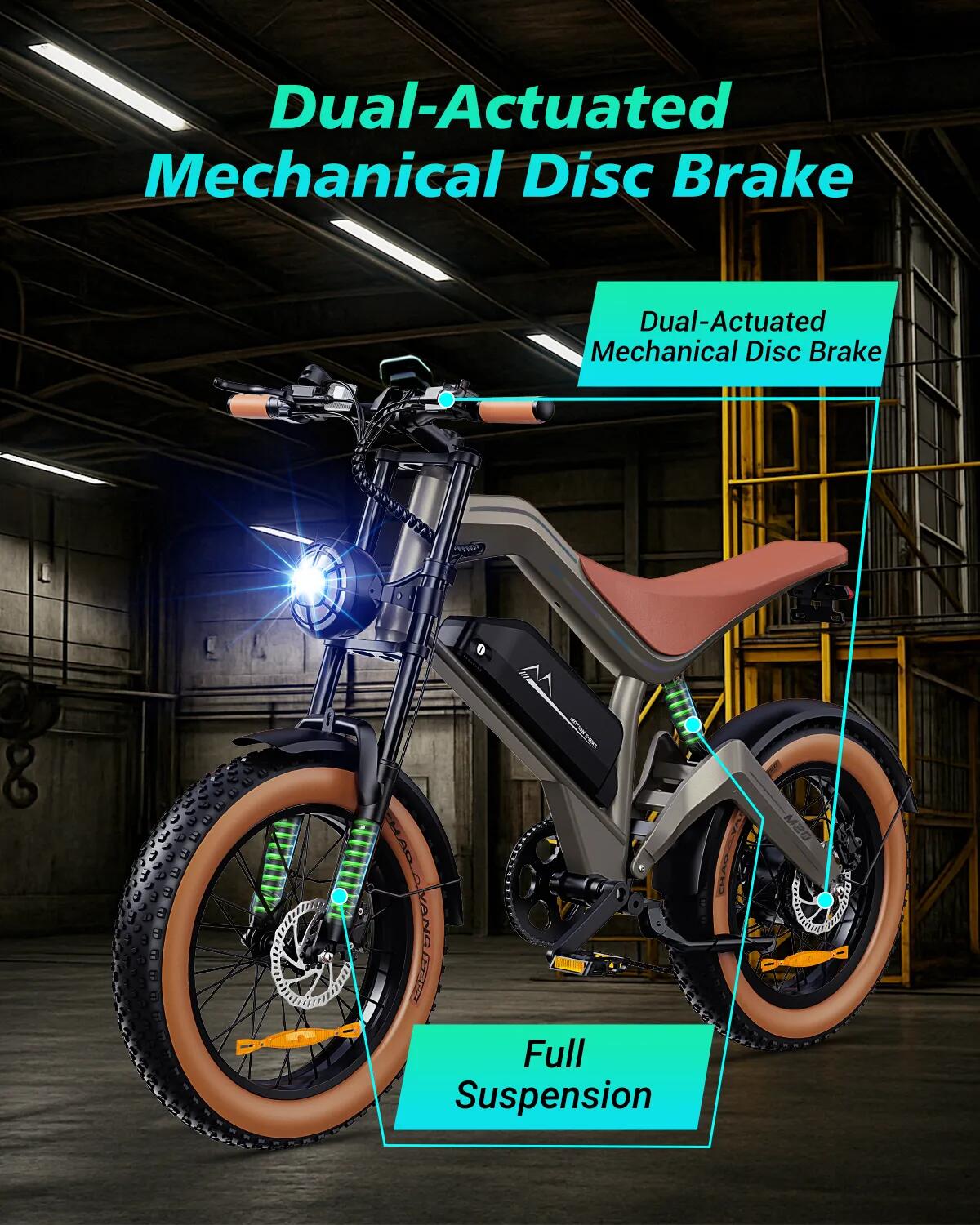 DYU M20 Terrein-E-Bike – 250W groot bereik 2/9