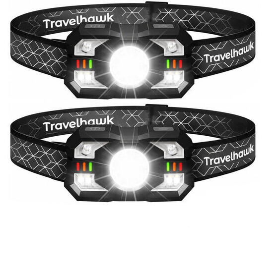 Hoofdlamp Oplaadbaar – 2 Stuks – 2000 Lumen – LED Hoofdlamp met Wit & Rood Licht
