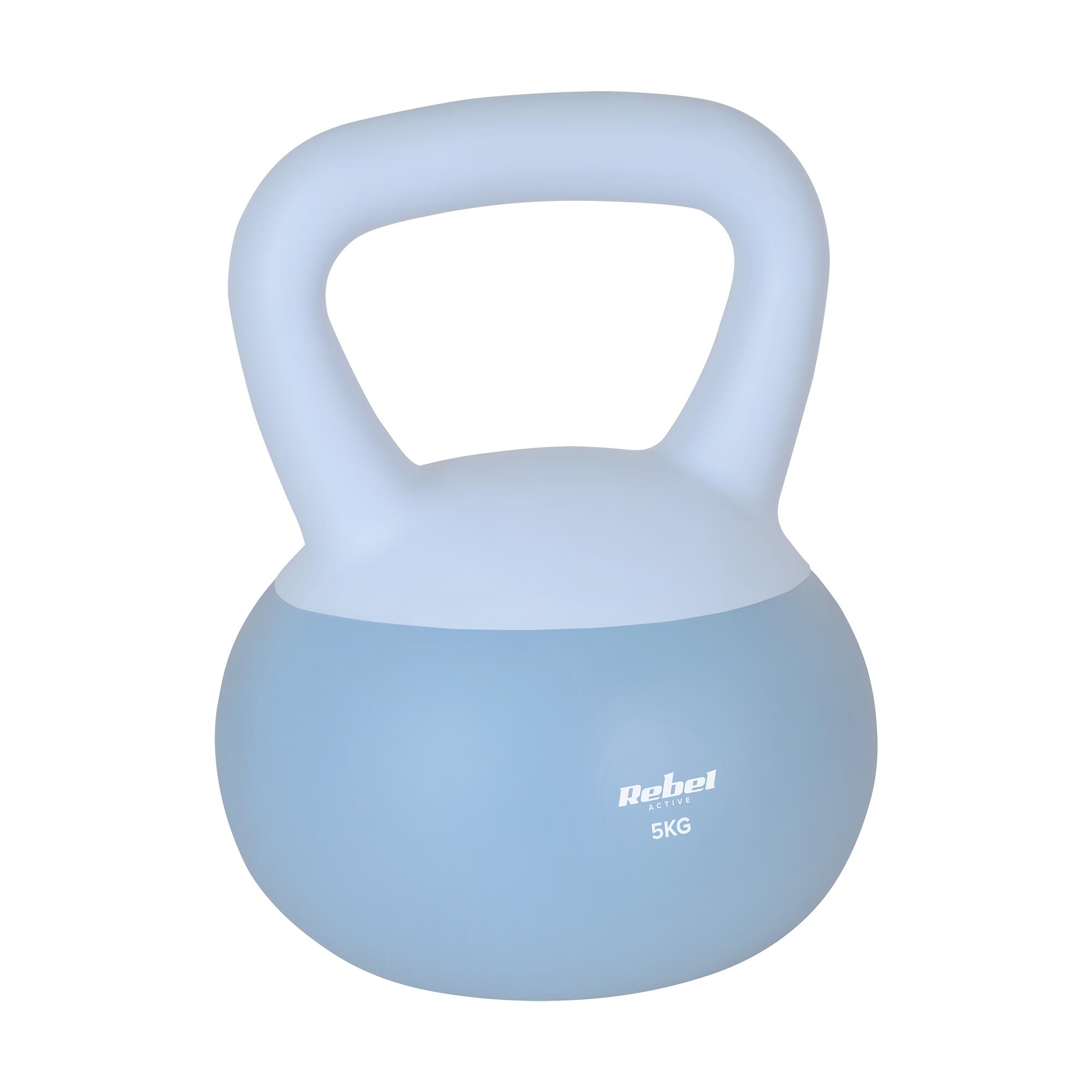 Soft Kettlebell 5kg Rebel miękkie PCV bezpieczne ciche hantel do fitness 2/6