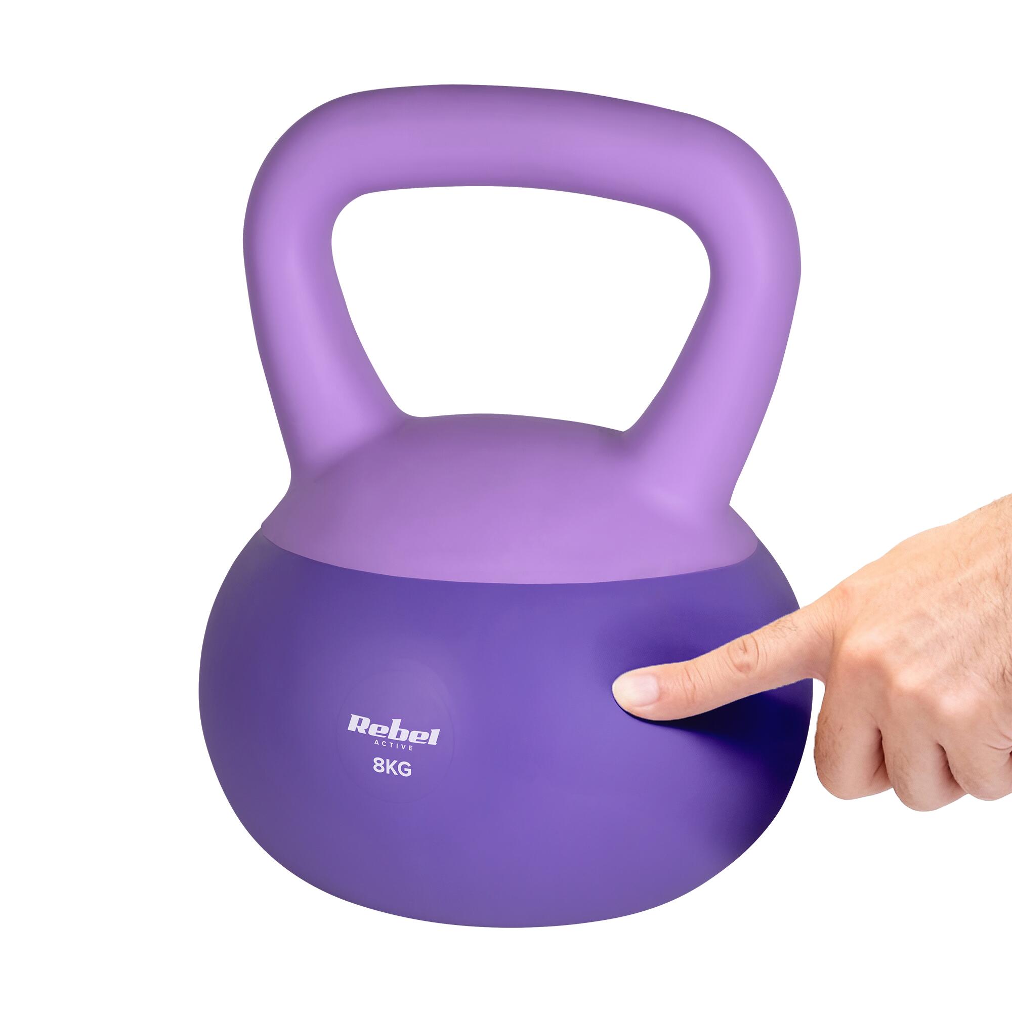 Soft Kettlebell 8kg Rebel miękkie PCV bezpieczne ciche hantel do fitness 5/6